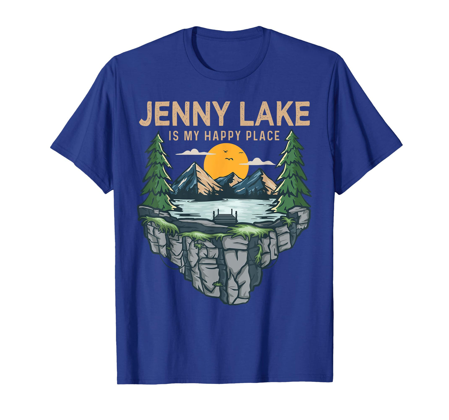 Fishing Boating Camping - My Happy Place Jenny Lake T-Shirt