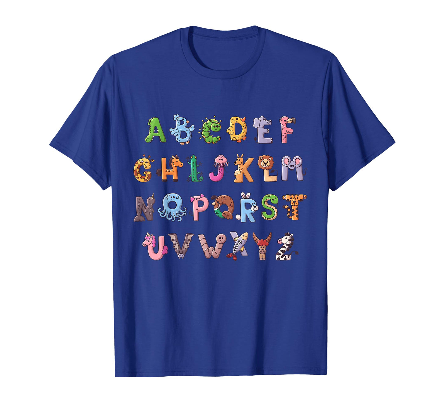 Funy Alphabet ABCs Animal Learning Kindergarten Teacher T-Shirt