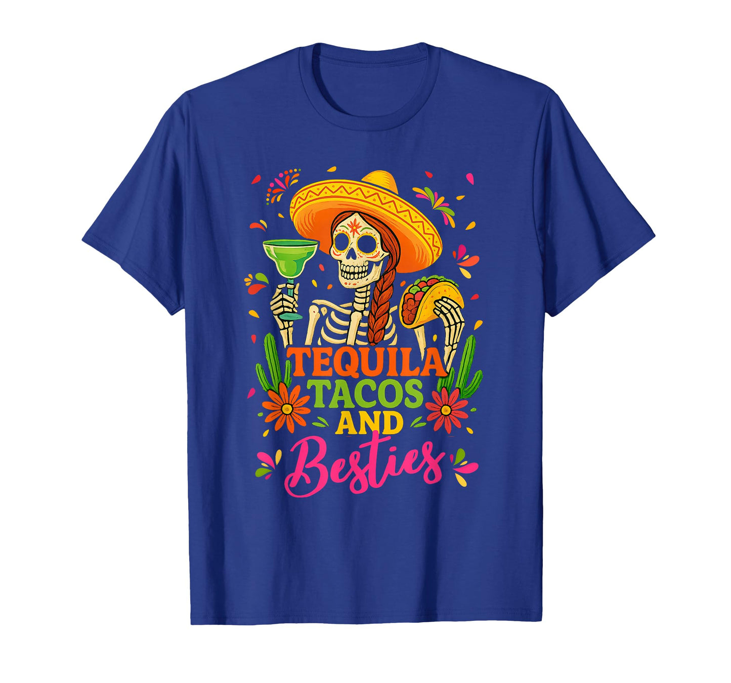 Tequila Tacos and Besties Margarita Squad Summer Girls Trip T-Shirt