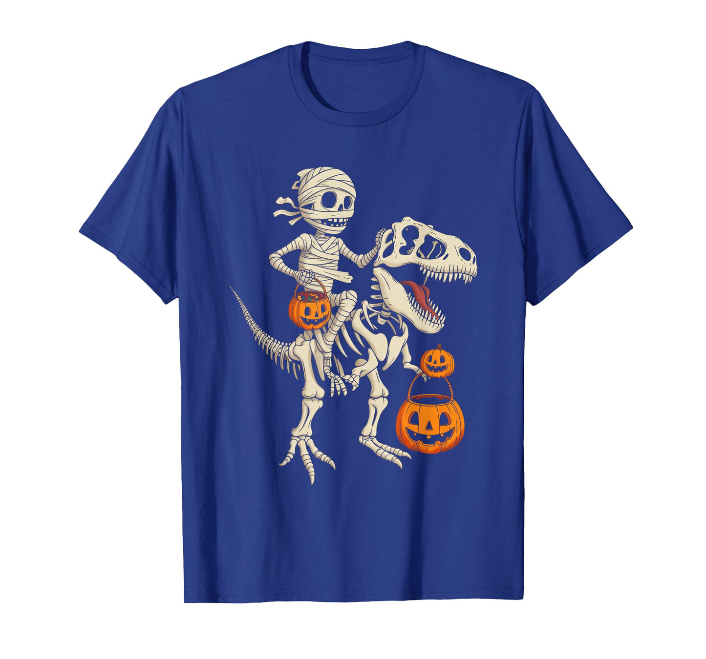Funny Skeleton Riding Dinosaur T Rex Kids Boys Men Halloween T-Shirt