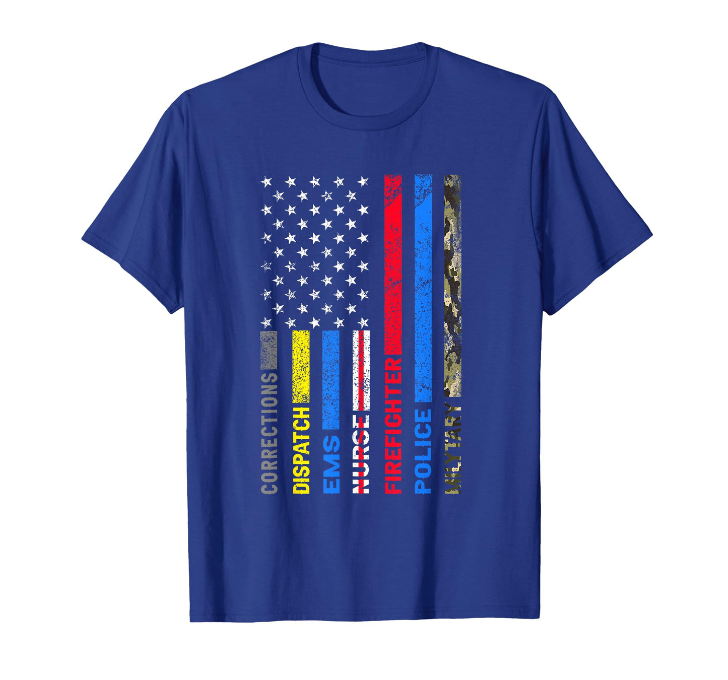 First Responders American Thin Line Police Fire EMS Nurse T-Shirt