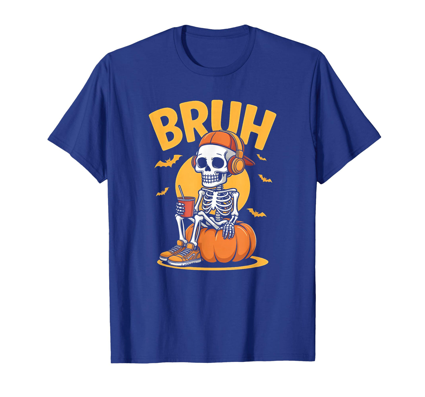 Bruh Halloween Skeleton Gamer Video Gaming T-Shirt