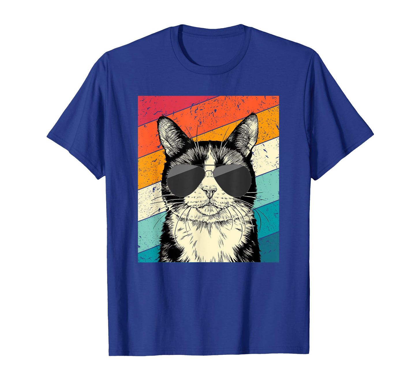Retro Vintage Tuxedo Cat with Sunglasses Cat Lovers T-Shirt for Men Women Kids