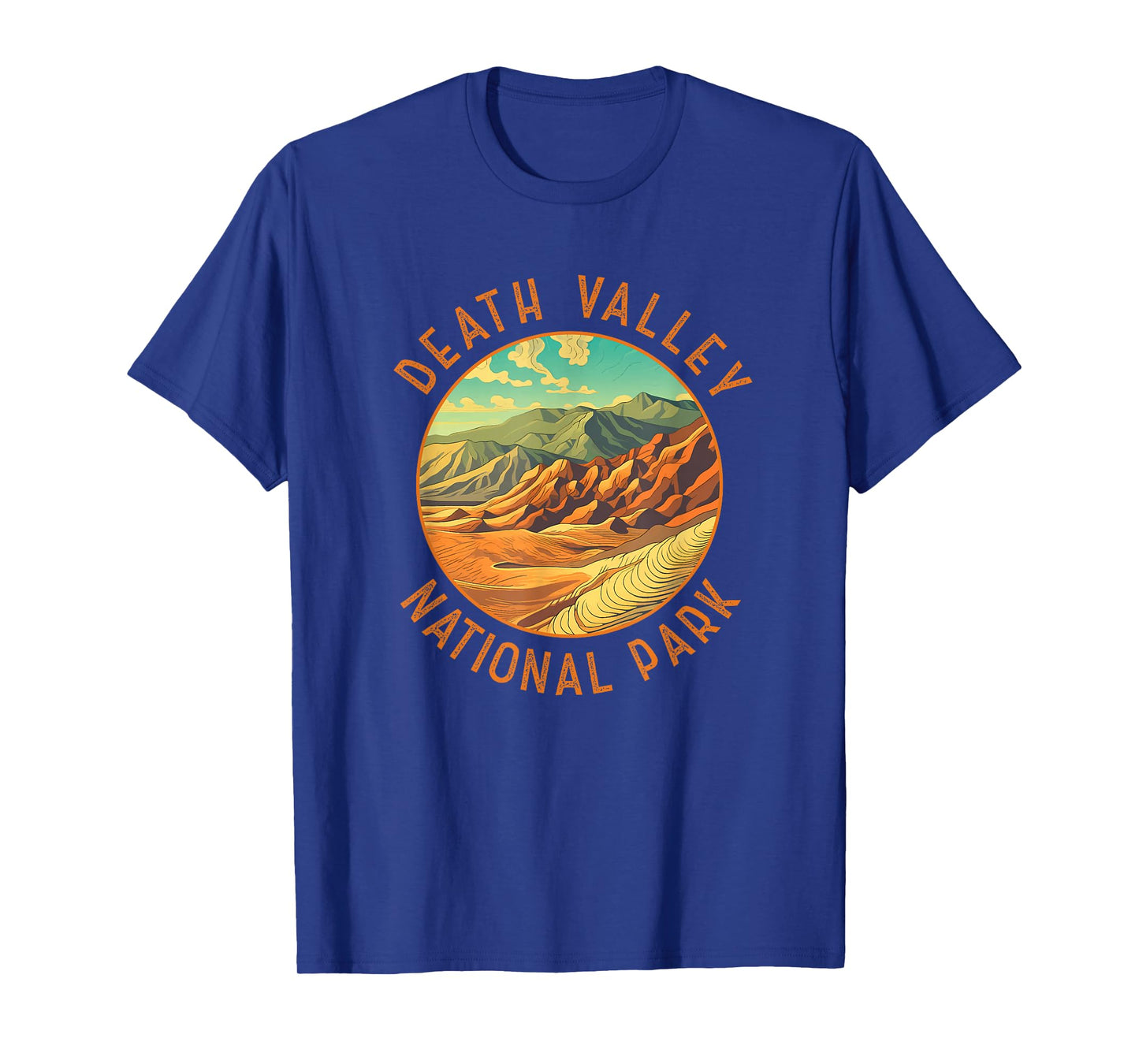 Death Valley National Park Illustration Distressed Circle T-Shirt