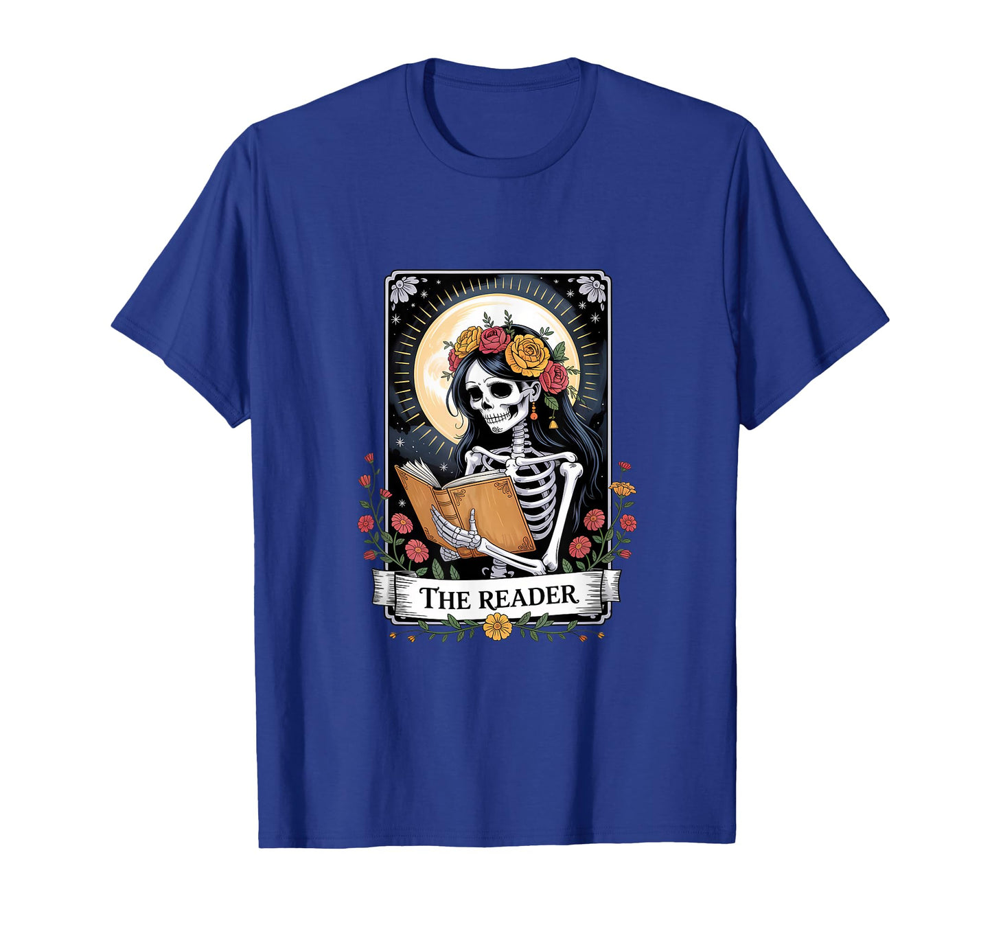 The Reader Skeleton Tarot Design T-Shirt