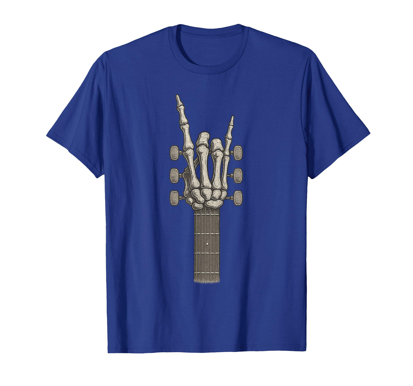 Rock On Skeleton Hand Guitar Guitarist Rock Band Halloween T-Shirt