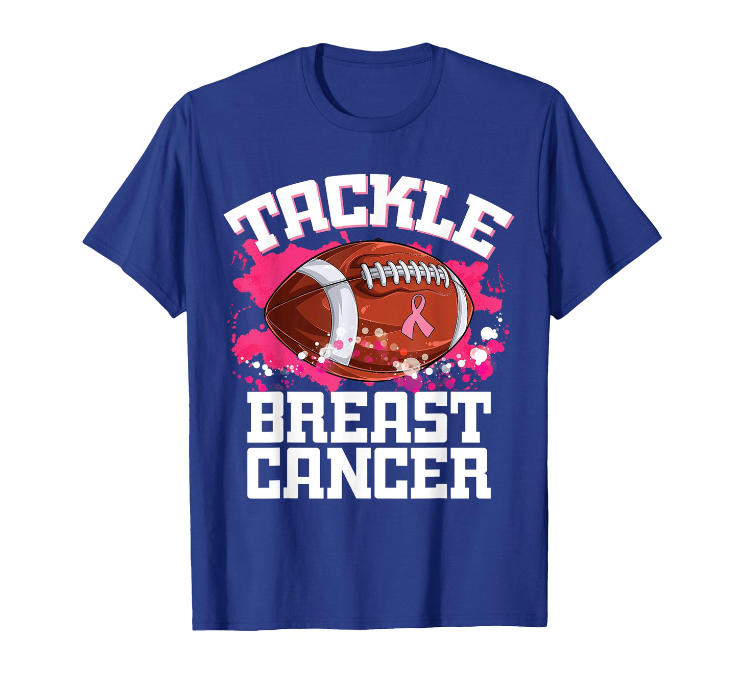 Tackle Football Ribbon Breast Cancer Awareness Boys Kid T-Shirt