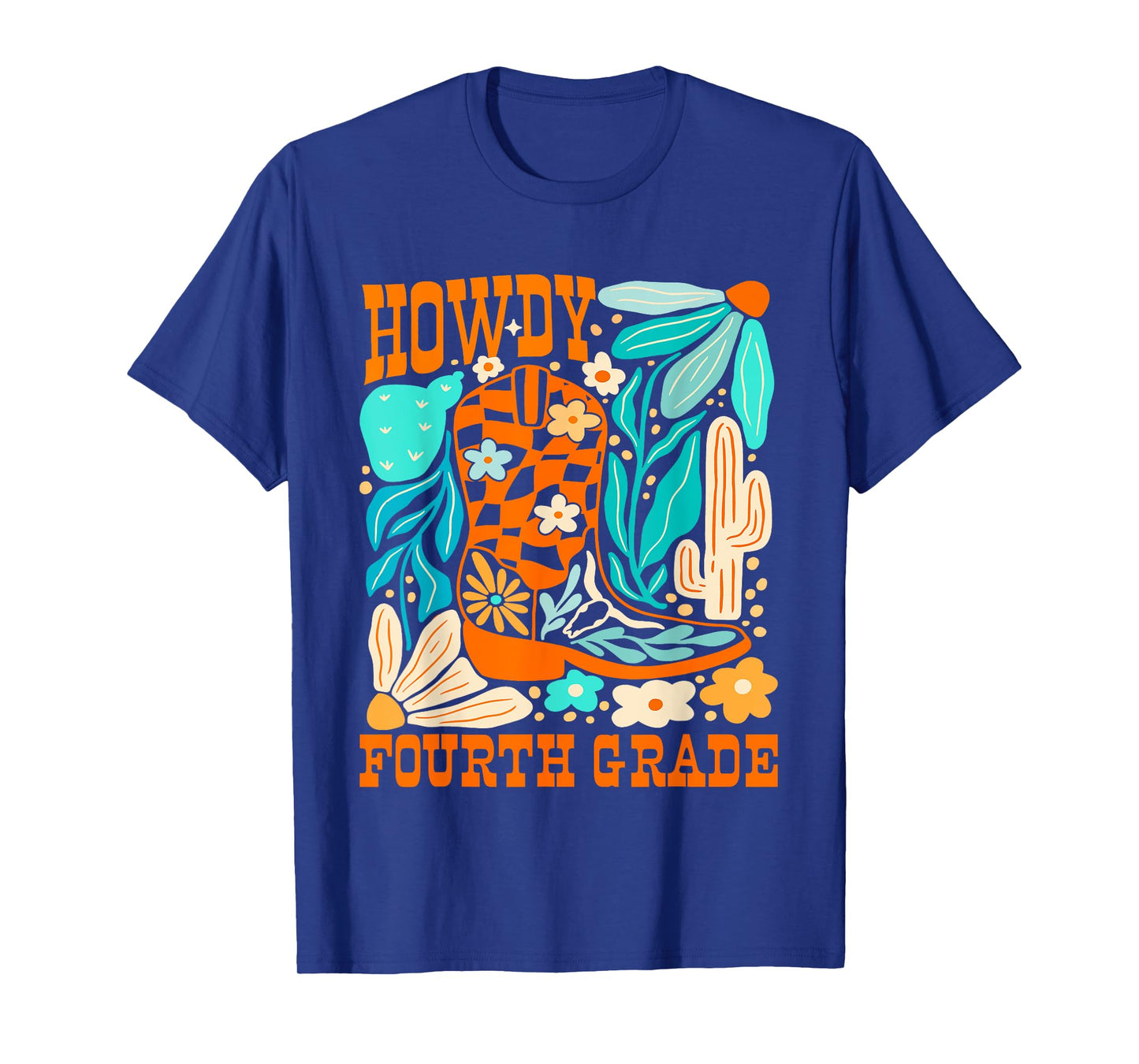 Howdy Fourth Grade Western 4th Grade Teacher Cowboy Cowgirl T-Shirt