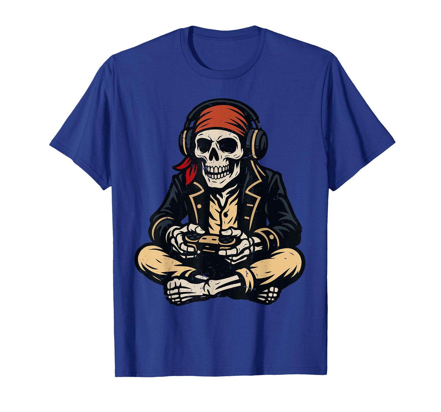 Halloween Pirate Skeleton Gamer Video Gaming Boys Men Kids T-Shirt