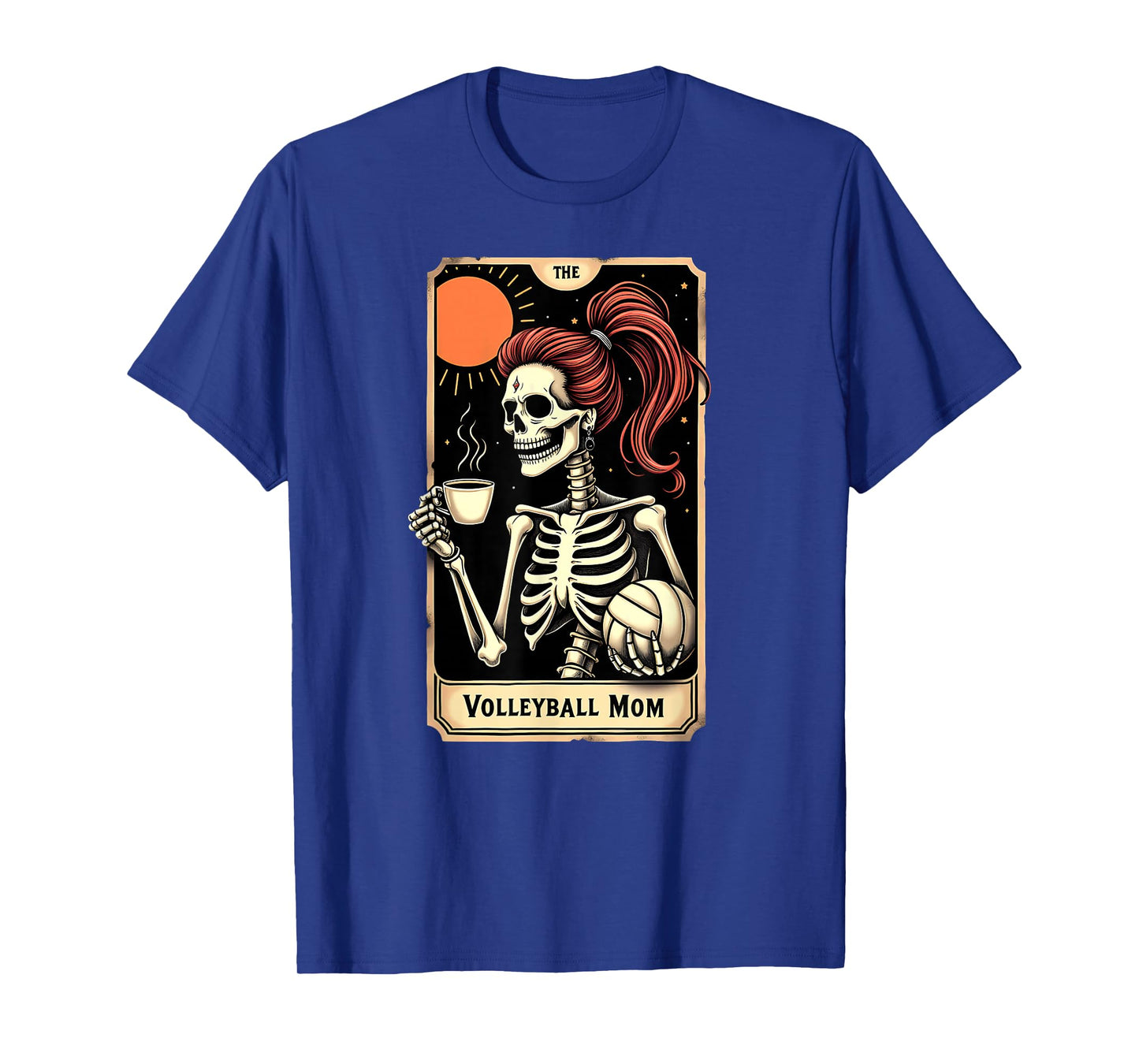 Gothic Tarot Card Skeleton Volleyball Mom Coffee T-Shirt