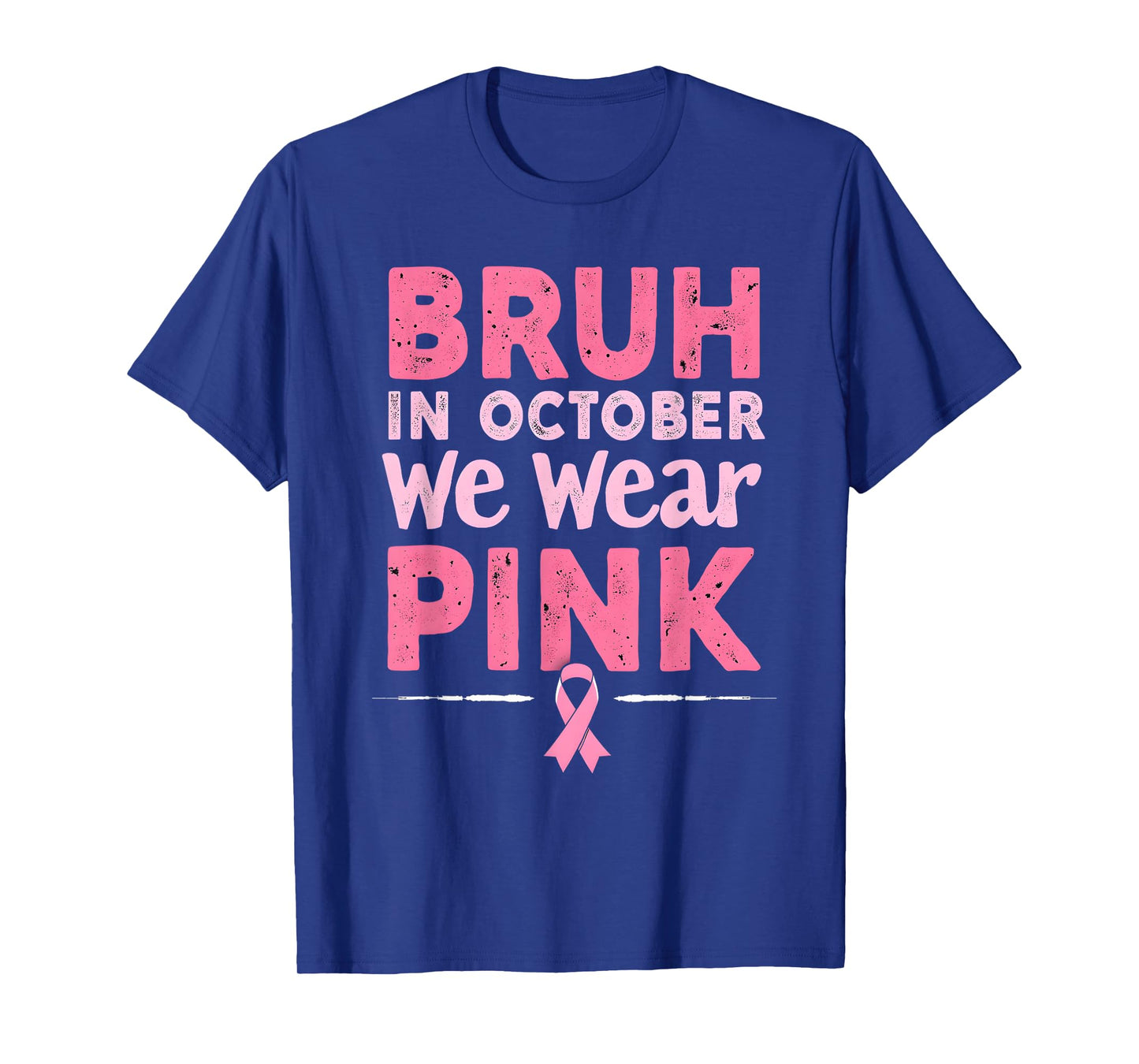 Breast Cancer Awareness Kids Boys Bruh In October Wear Pink T-Shirt