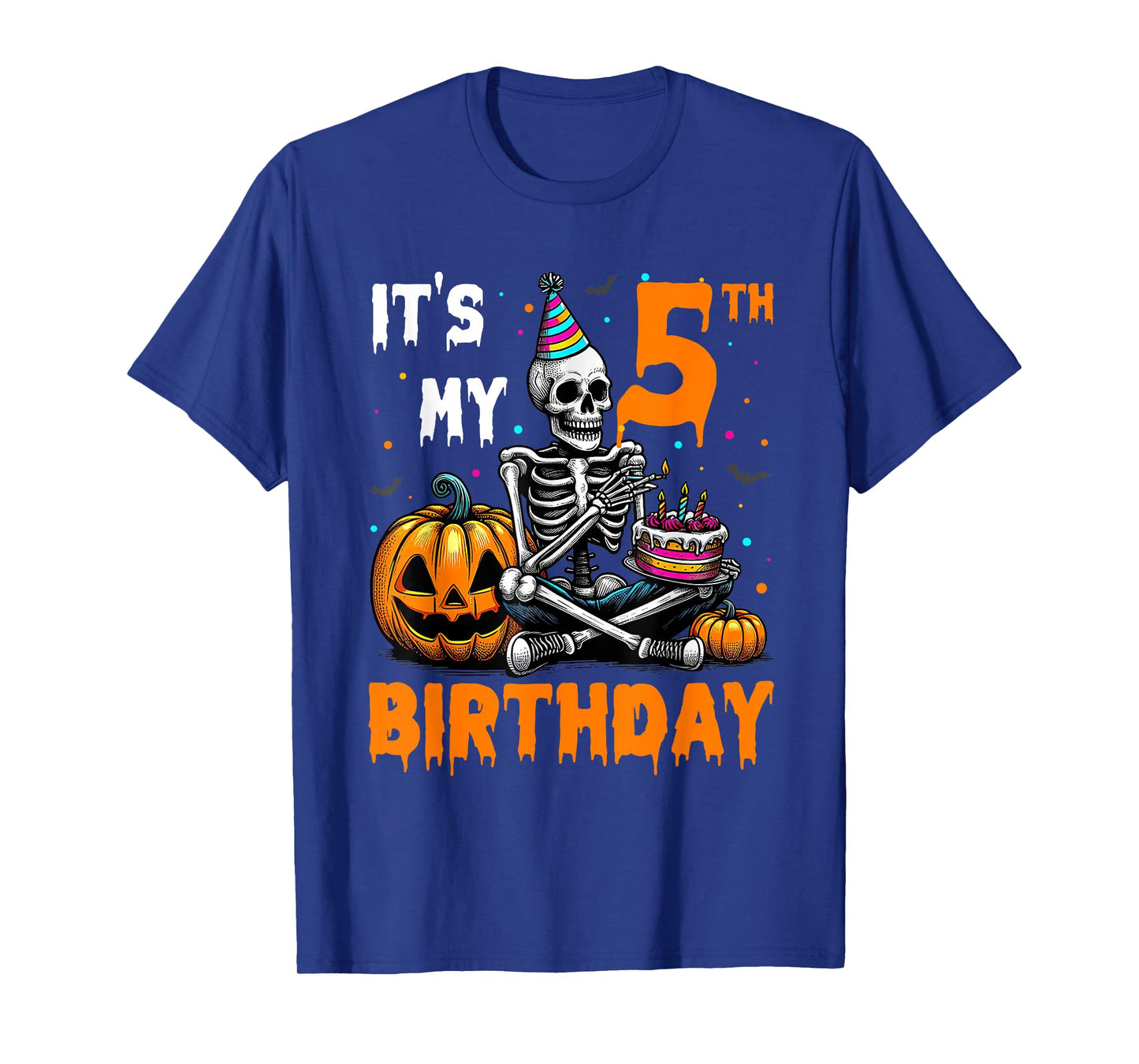 Skeleton 5th Birthday Halloween Party Kids 5 Years Gift T-Shirt