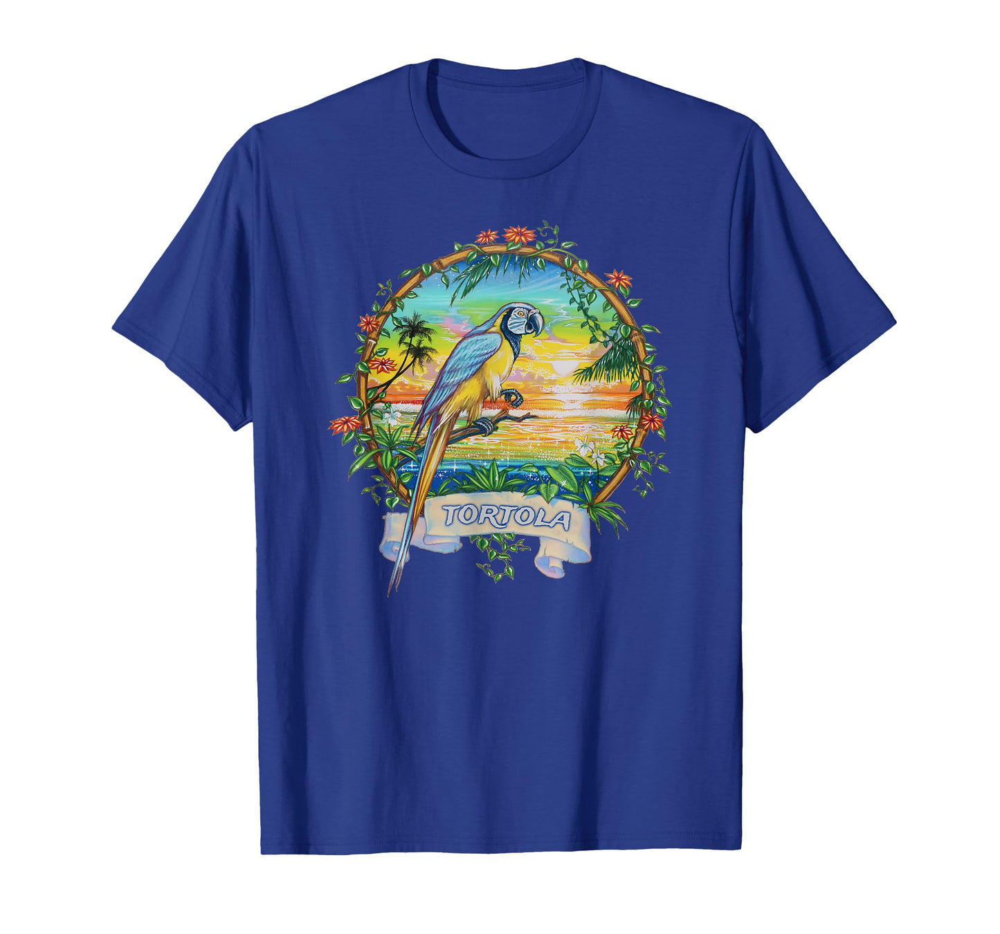 Tortola, BVI Vintage Tropical Parrot Vacation T-Shirt