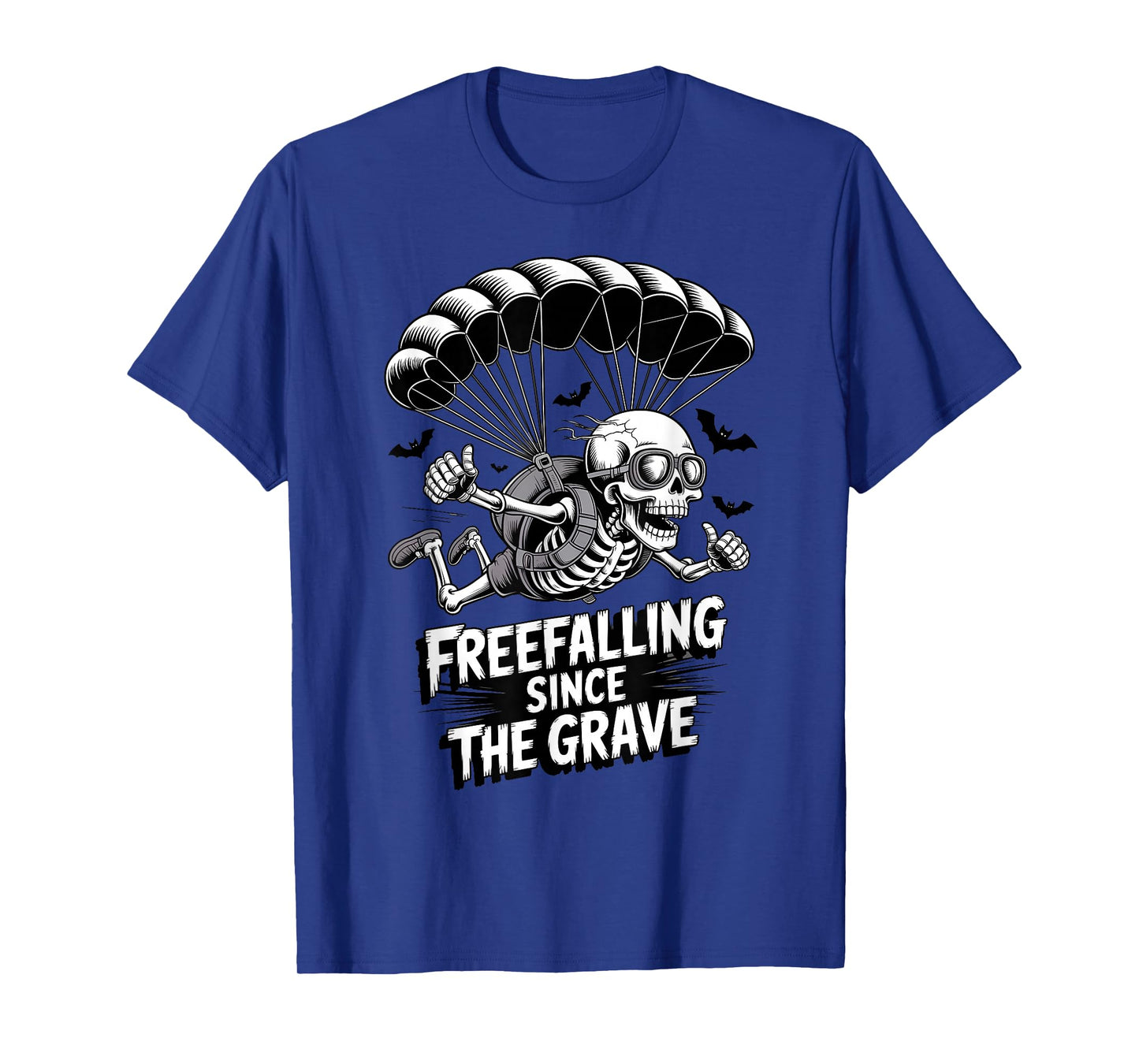 Skeleton Skydiver Halloween Funny Spooky Parachute T-Shirt
