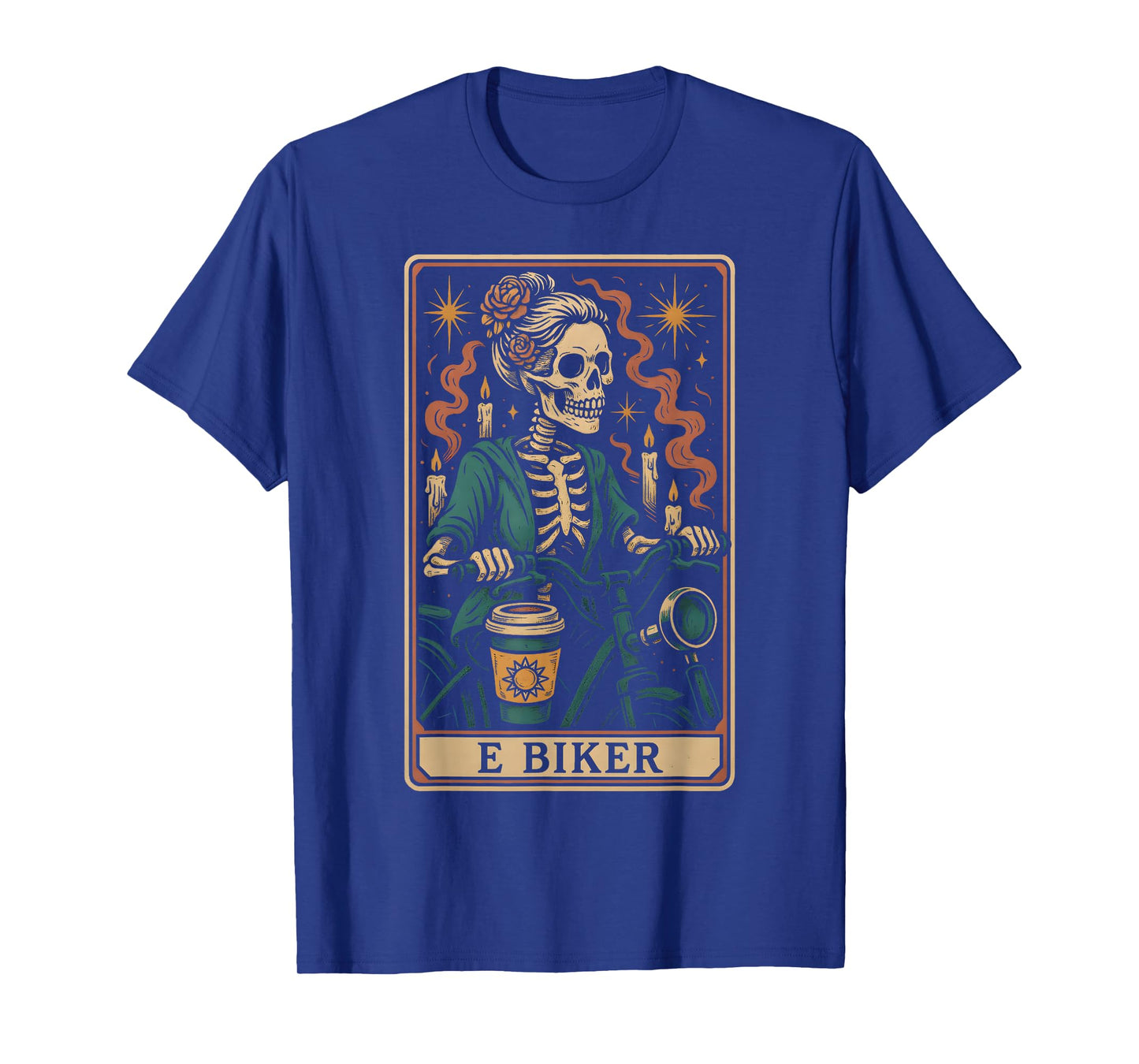 Mystic Skeleton Rider Tarot Inspired E Biker Artwork T-Shirt
