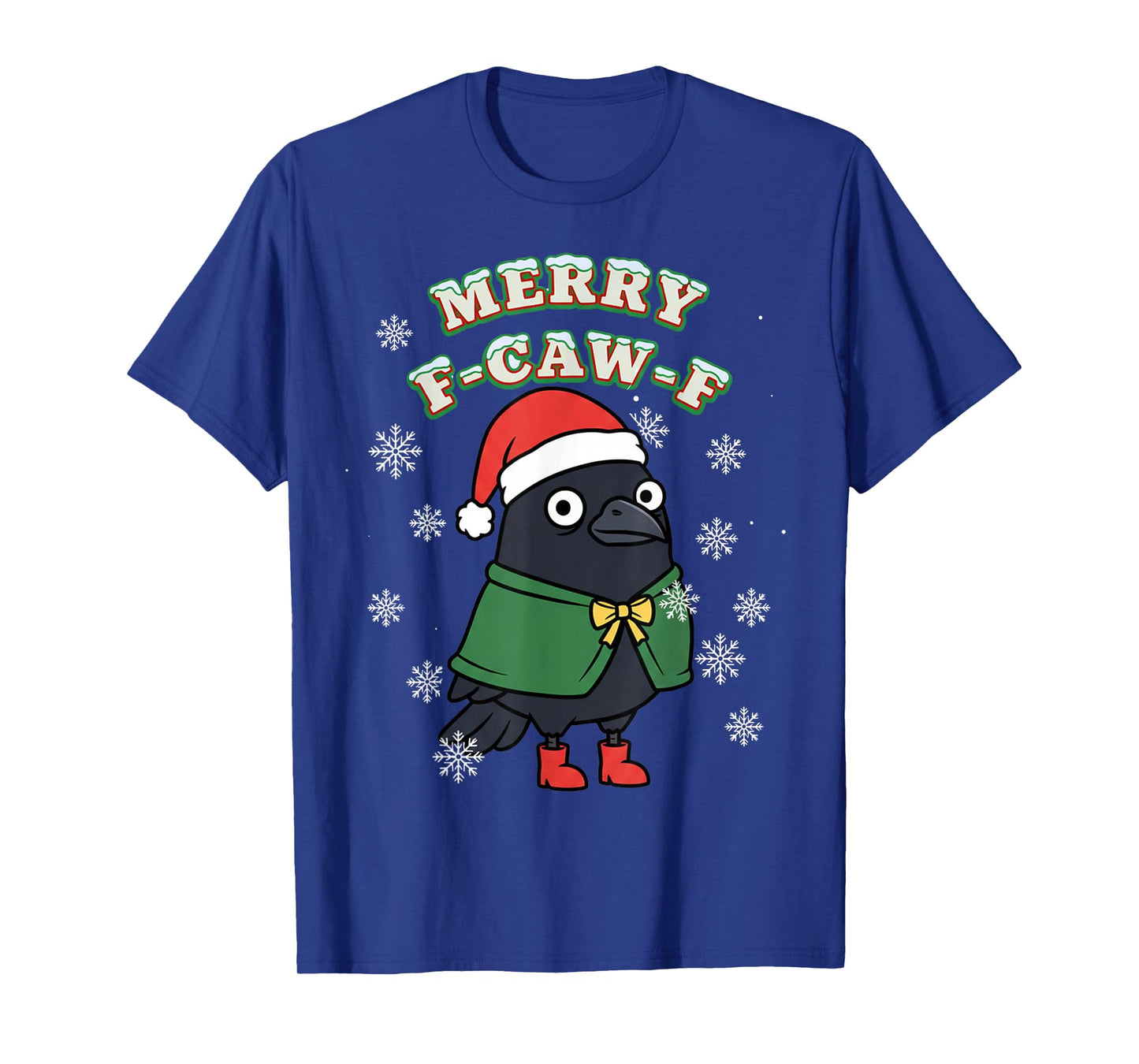 Merry F-CAW-F Black Crow FCAWF Christmas Holiday Funny Xmas T-Shirt