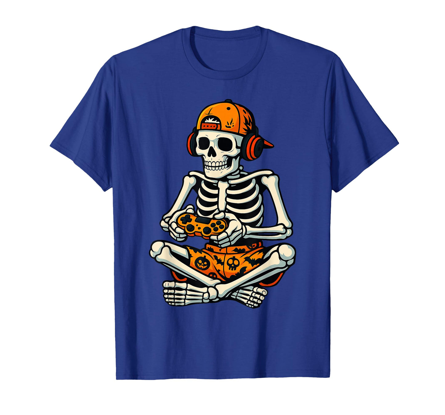Skeleton Gamer Headphone Funny Halloween Gaming Boys Kids T-Shirt