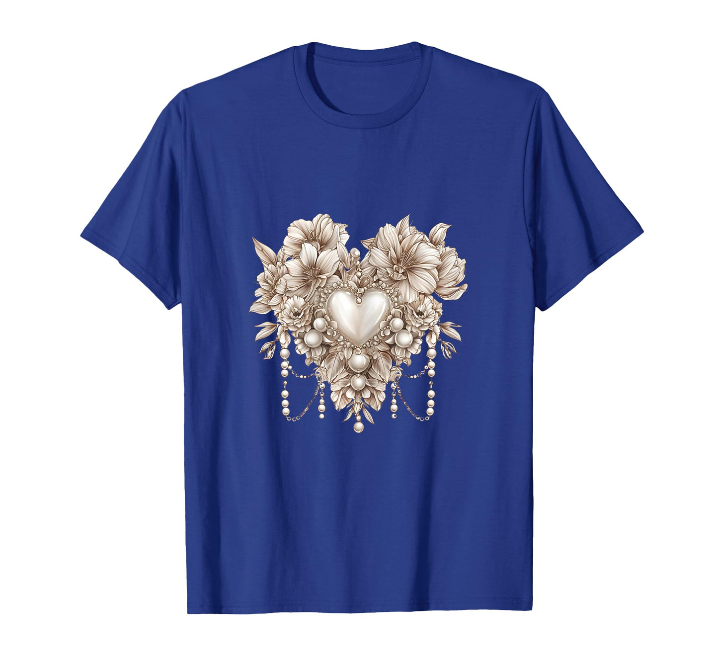 Blooming Love Pearls and Gemstone Jewel Artwork T-Shirt