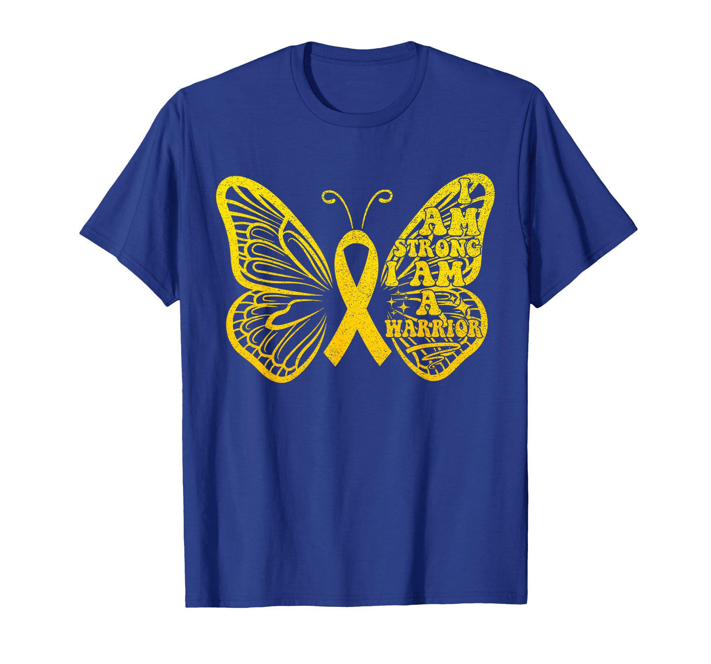 I Am Strong I Am a Warrior Childhood Cancer Awareness T-Shirt