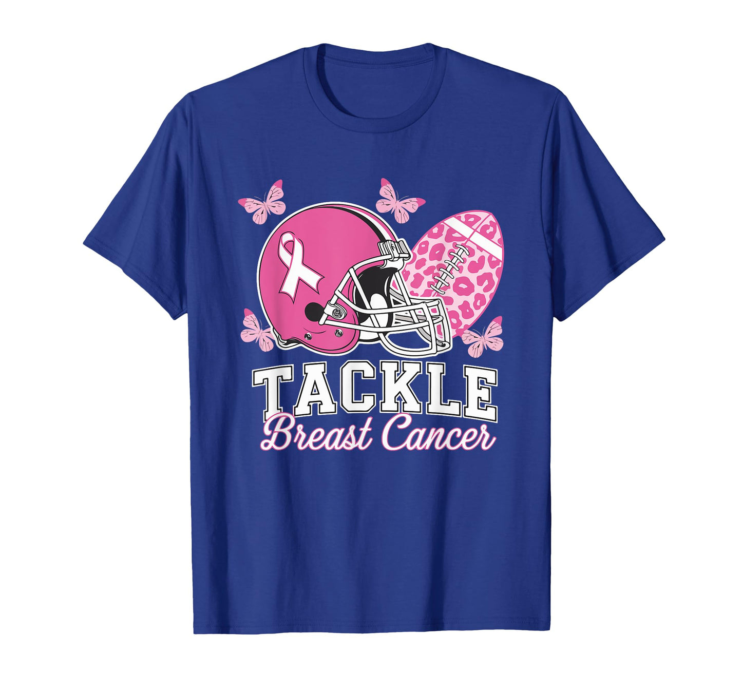 Tackle Breast Cancer Pink Ribbon American Fantasy Football T-Shirt
