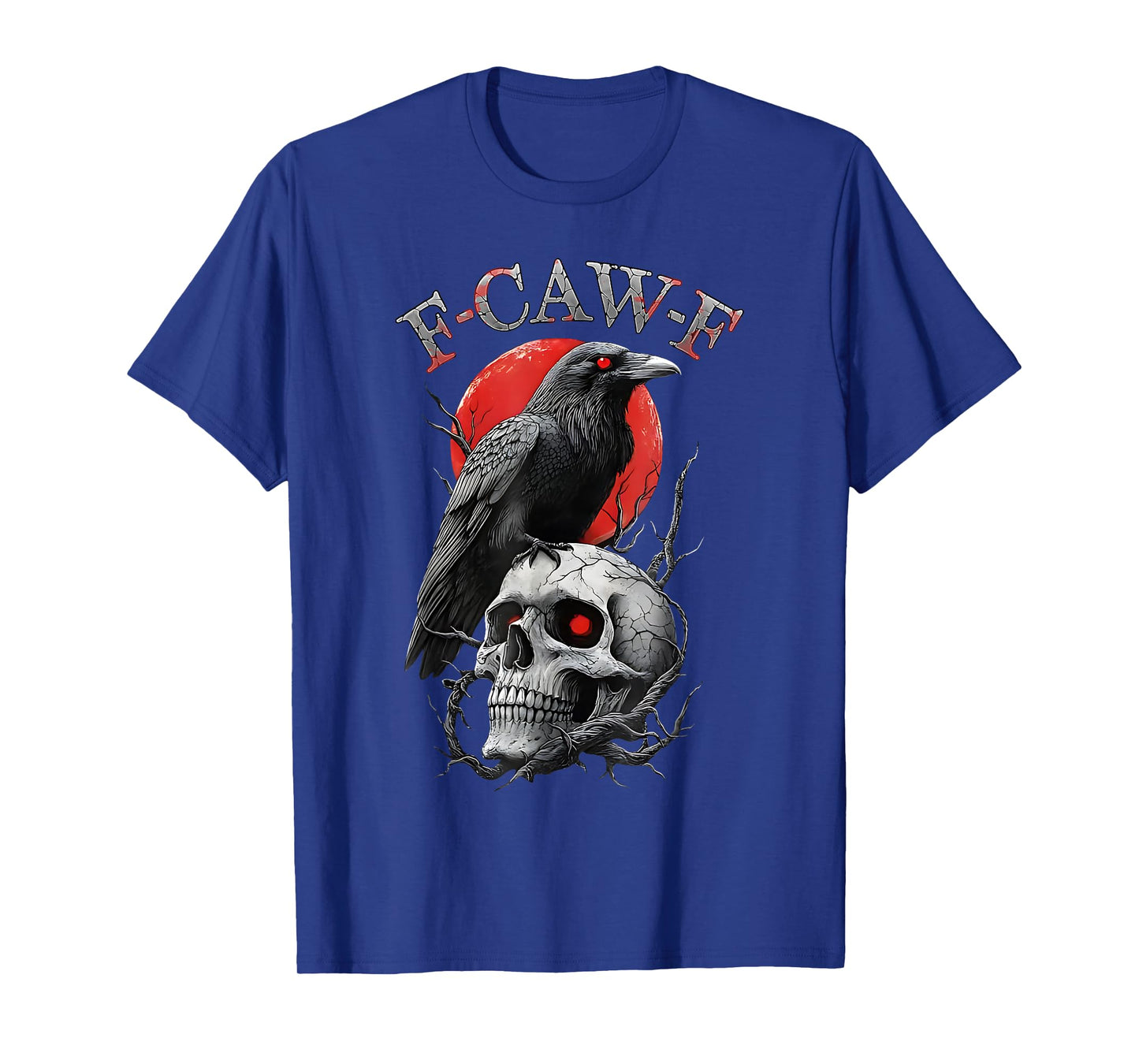 F-Caw-F Black Crow Pun Funny Bird Moon Gothic Halloween T-Shirt