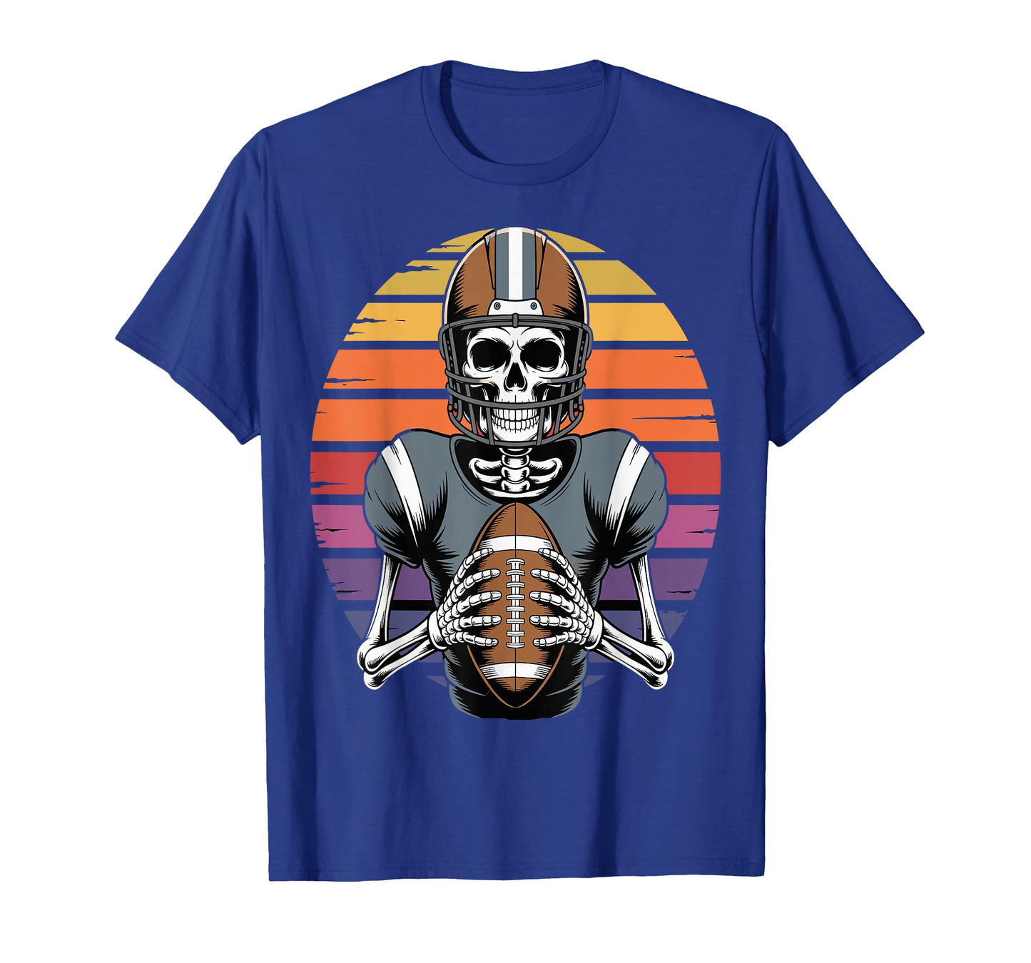 Halloween Skeleton Football Player Skull Spooky Sports T-Shirt