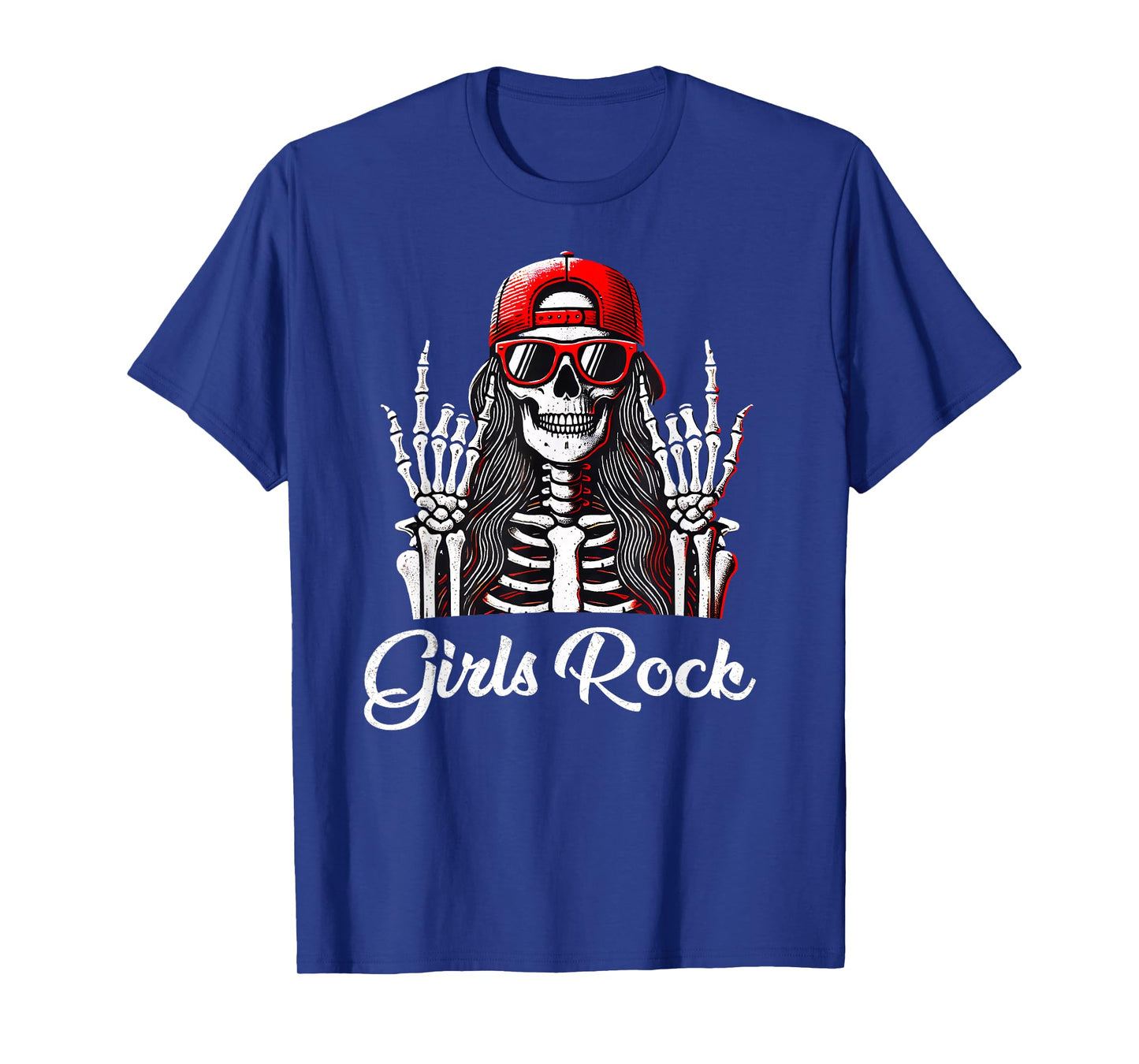 Girls Rock Rock'n Roll Girl Skeleton Rocker Cool Punk Rock T-Shirt