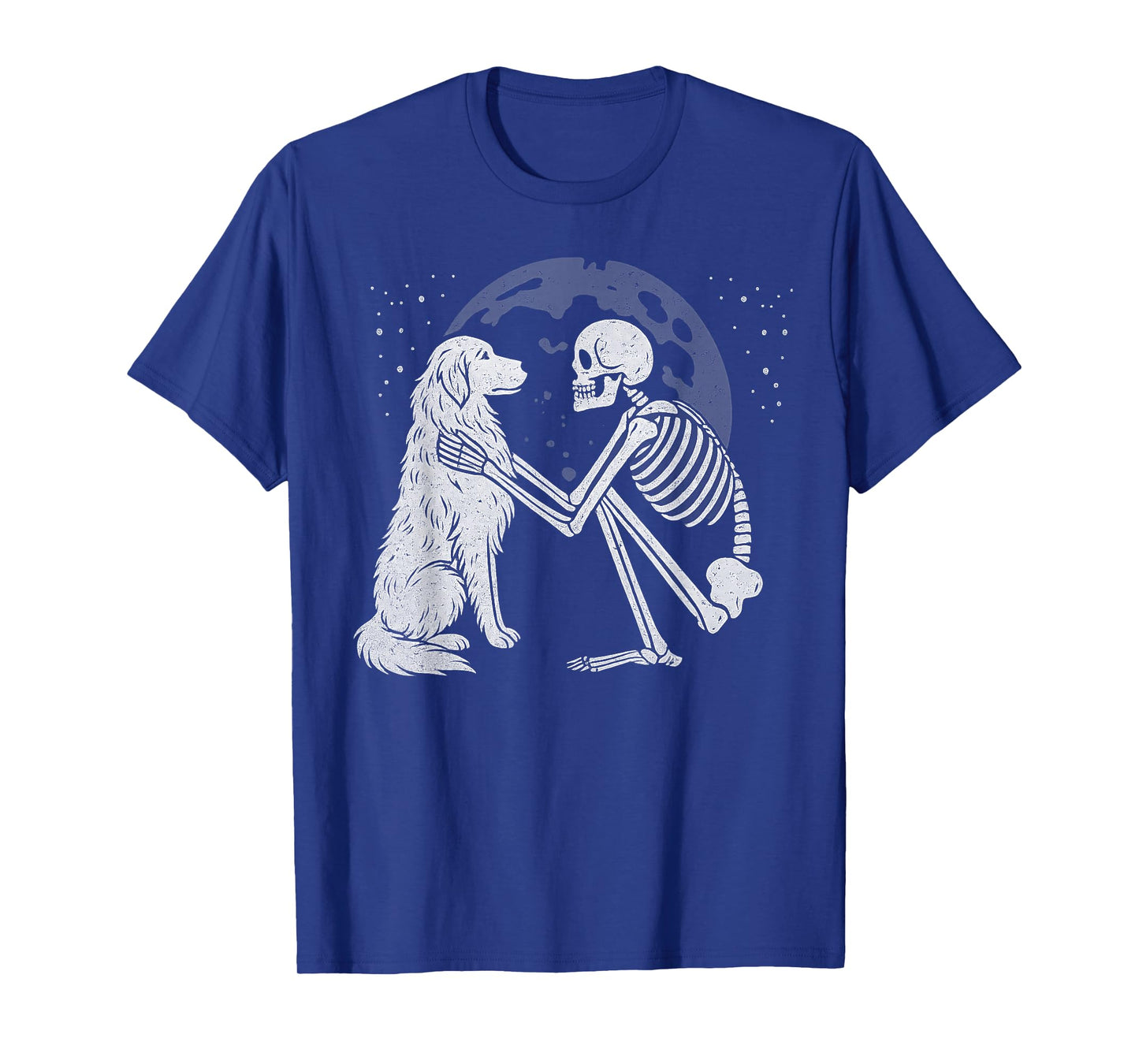 Golden Retriever Skeleton Moon Halloween Dog Lover T-Shirt
