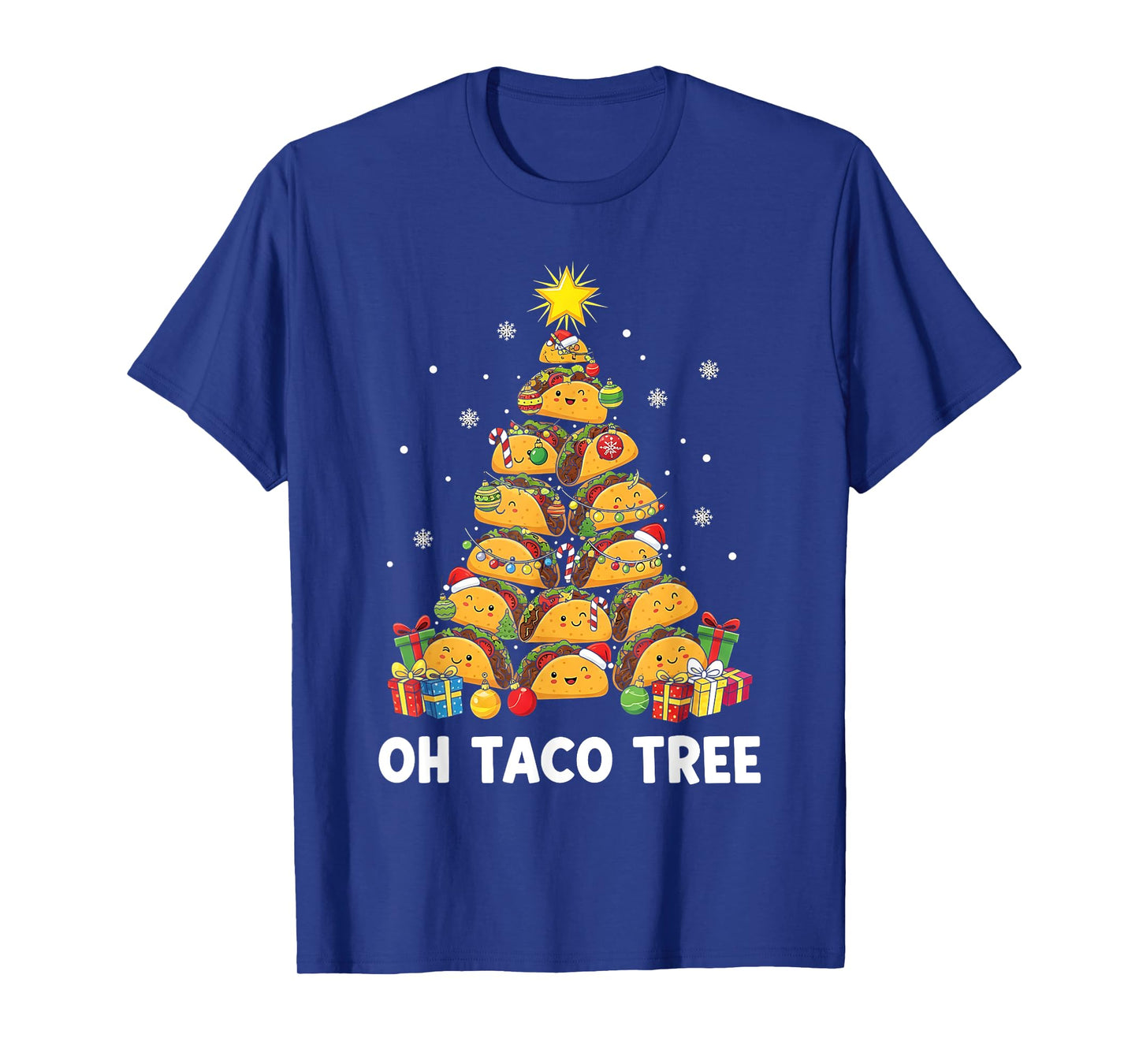 Oh Taco Tree Funny Christmas Tacos Mexican Food Lovers T-Shirt