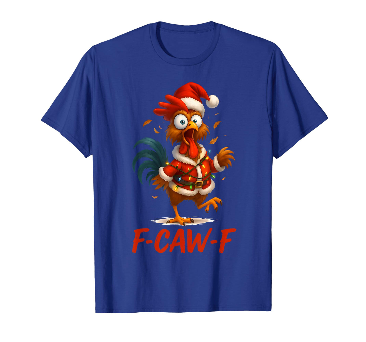Merry F-Caw-F Chicken Xmas Lights Rooster Christmas Holiday T-Shirt