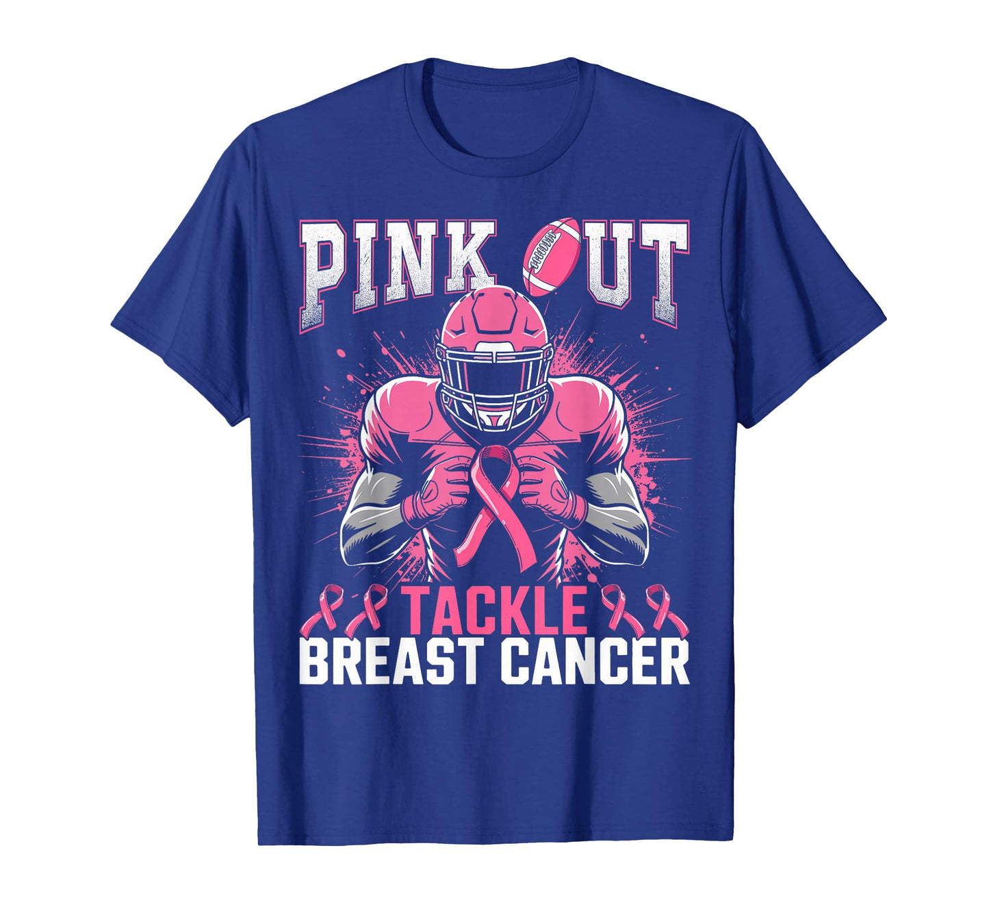 Pink Out Tackle Breast Cancer Awareness American Football T-Shirt