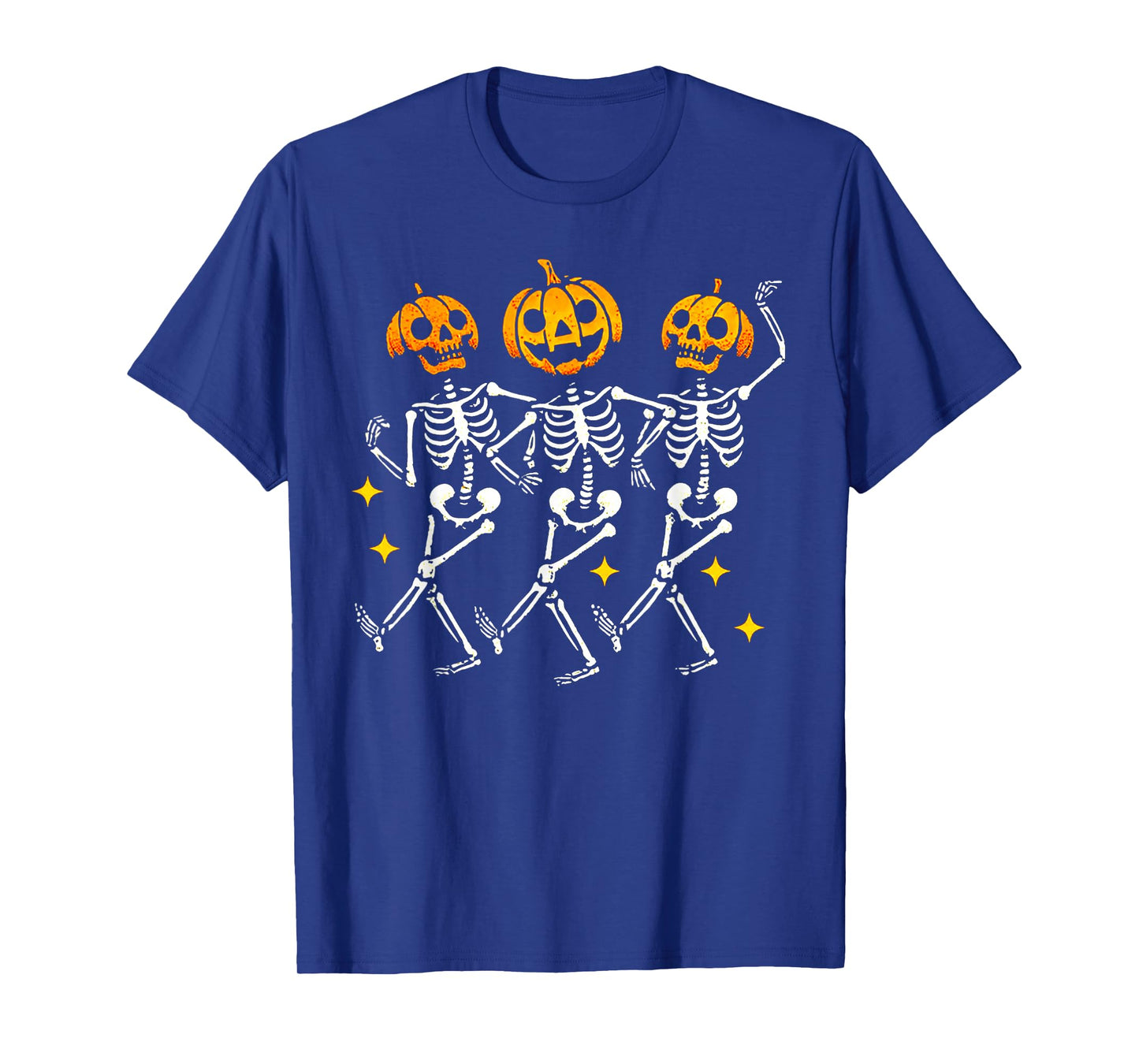 Skeleton Dancing Halloween Pumpkin Head T-Shirt
