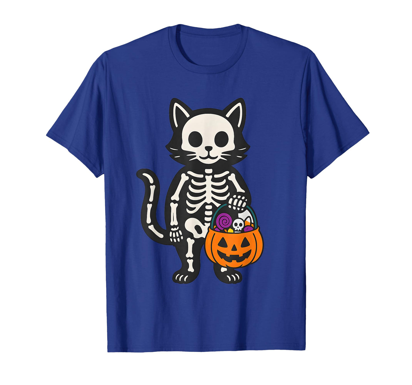 Cat Skeleton Halloween Spooky Skeleton Trick or Treat T-Shirt