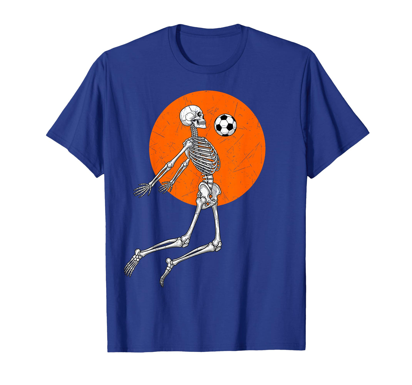 Skeleton Soccer Player Chest Stop Sports Fan Spooky Football T-Shirt