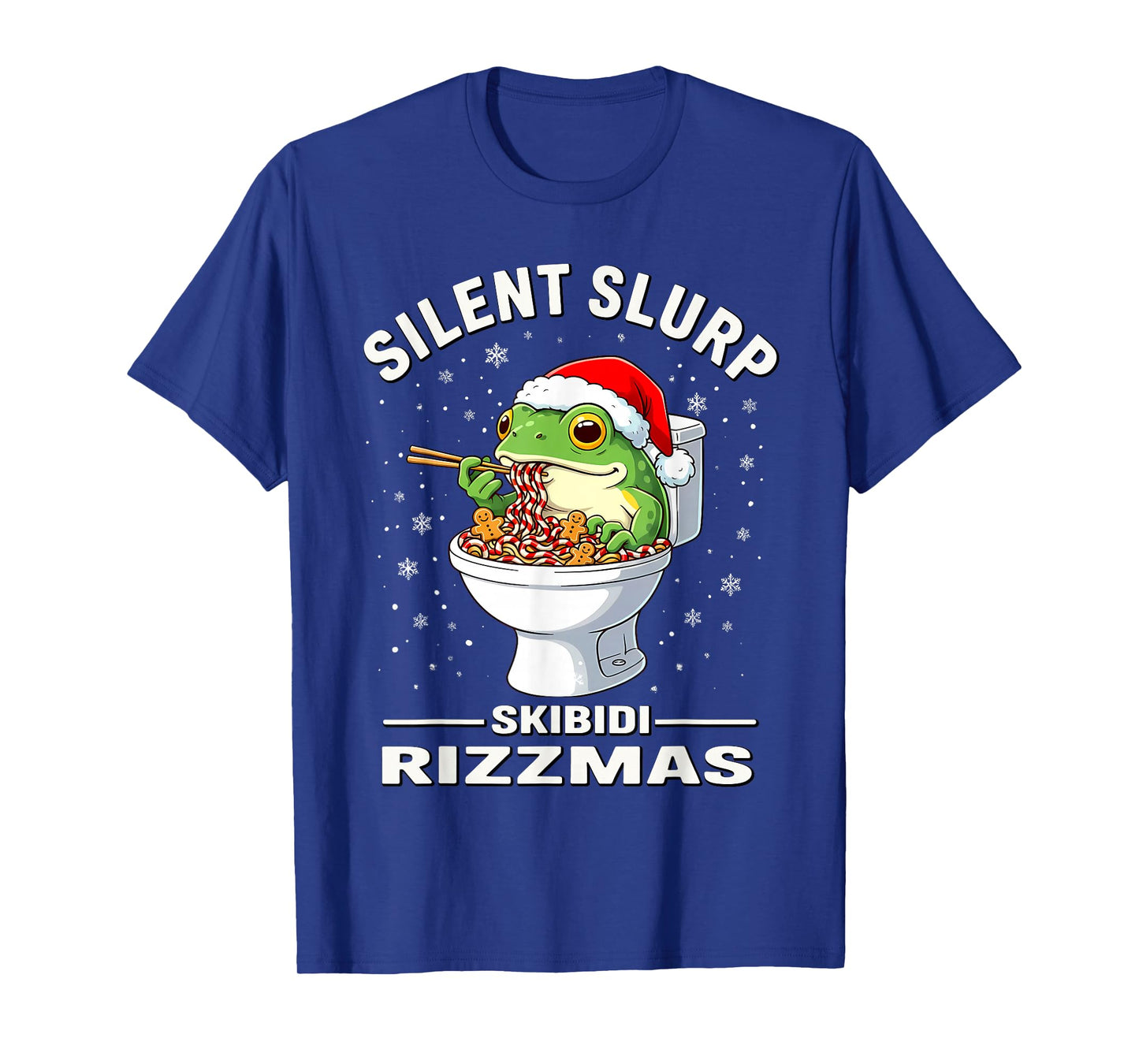 Silent Slurp – Skibidi Rizzmas Funny Christmas Meme T-Shirt