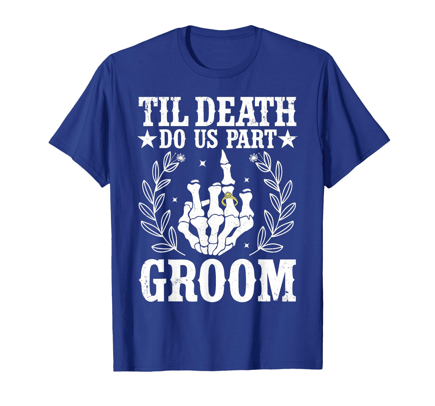Halloween Wedding Til Death Do Us Part Groom Skeleton T-Shirt