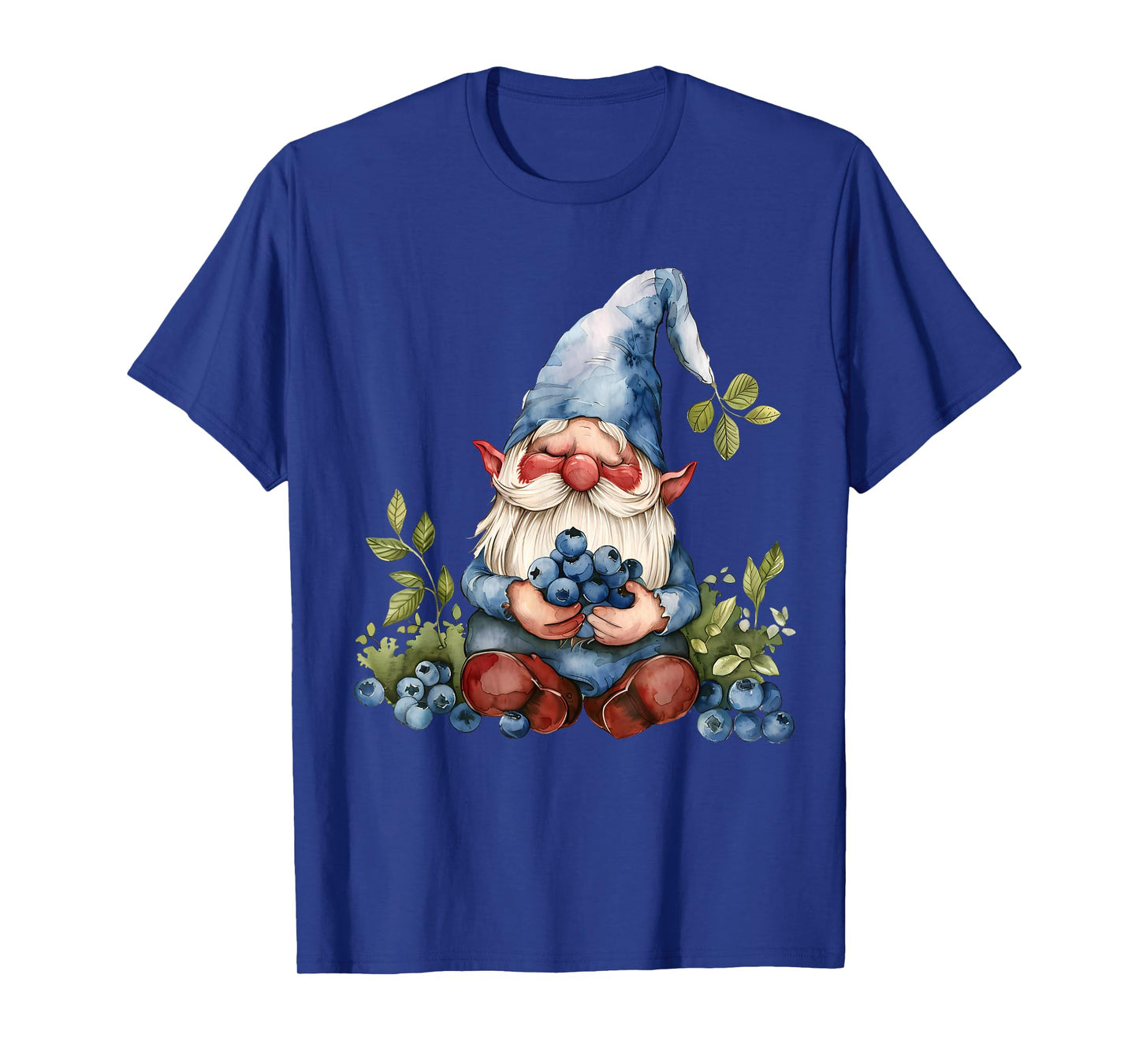 Blueberry Gnome Watercolor Artwork Nature Blueberries T-Shirt