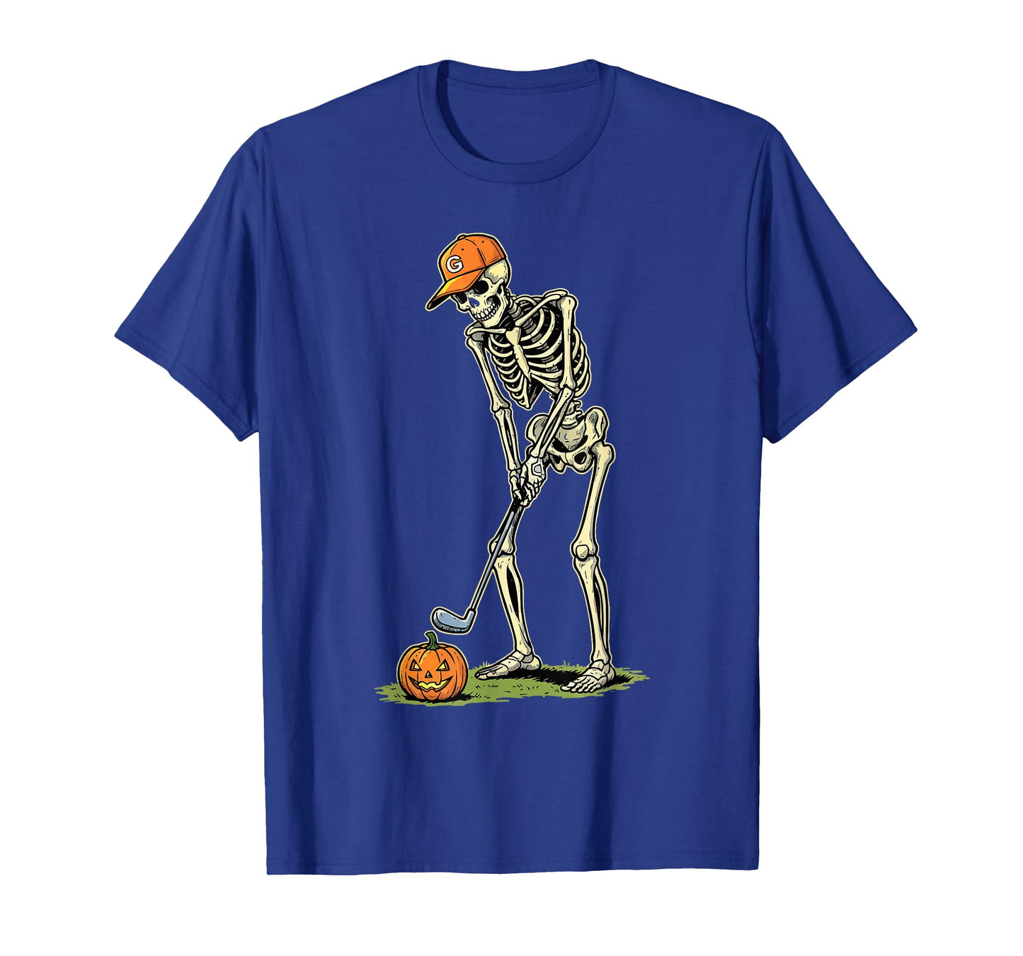 Retro Skeleton Golf Halloween Golfer Golf Player Funny Dad T-Shirt