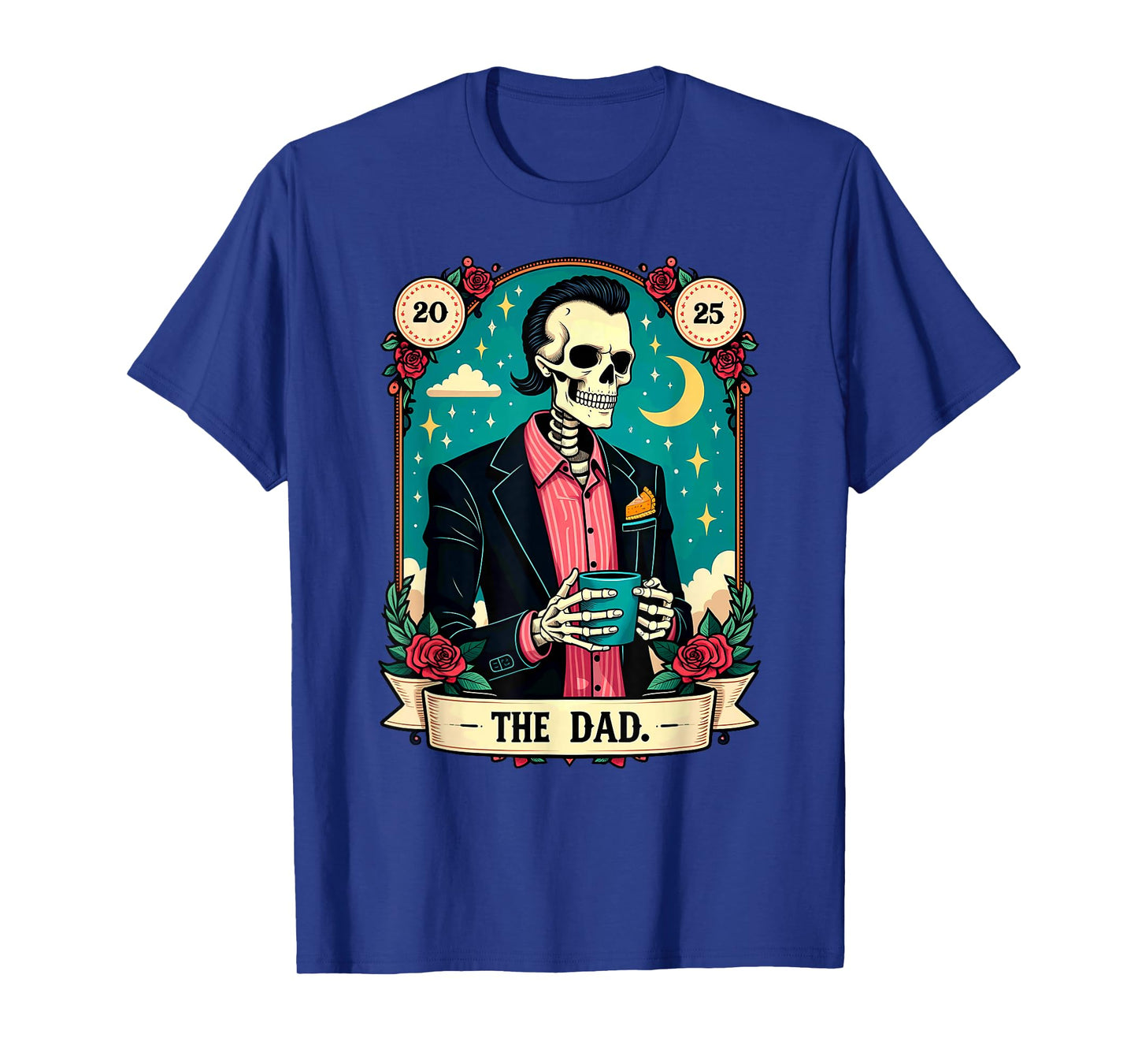 Retro Witch Dad Tarot Card Skeleton Halloween T-Shirt