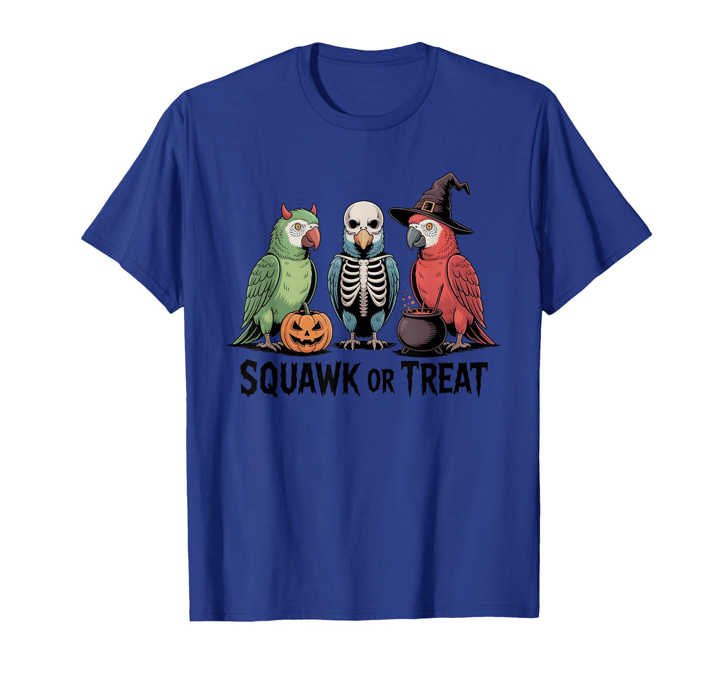 Vintage Halloween Parrots Squawk or Treat Spooky T-Shirt