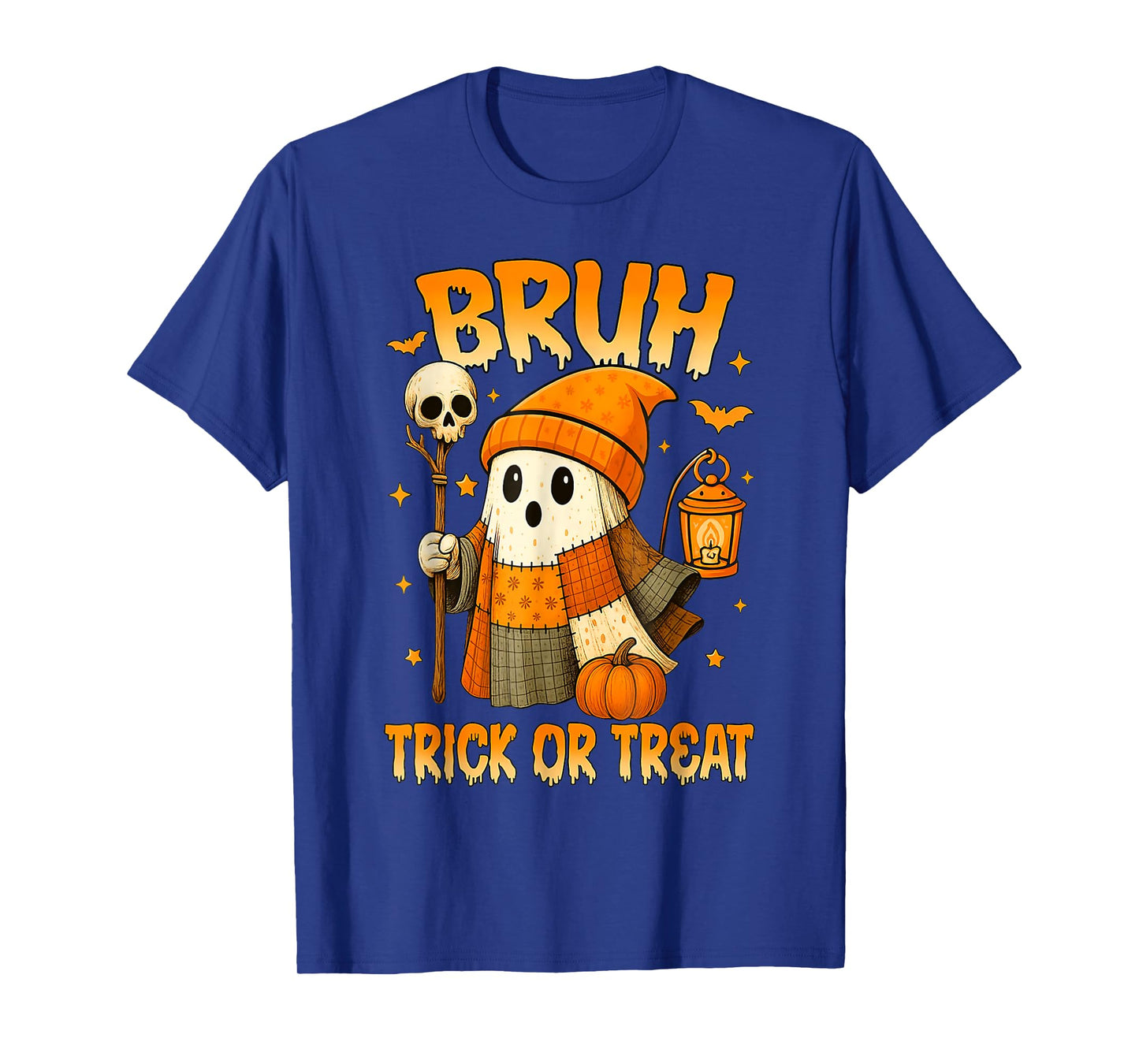 Bruh Trick or Treat Funny Cute Ghost Meme Halloween Costume T-Shirt
