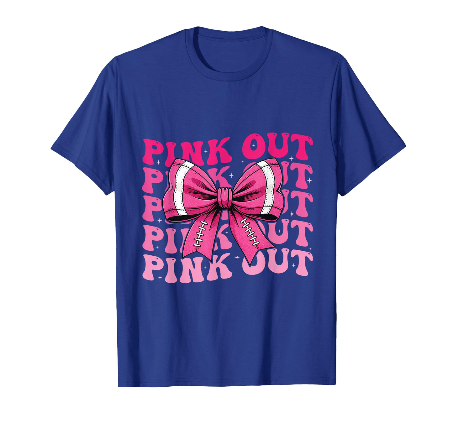 Pink Out Football Bow Breast Cancer Coquette Bow Women Girl T-Shirt