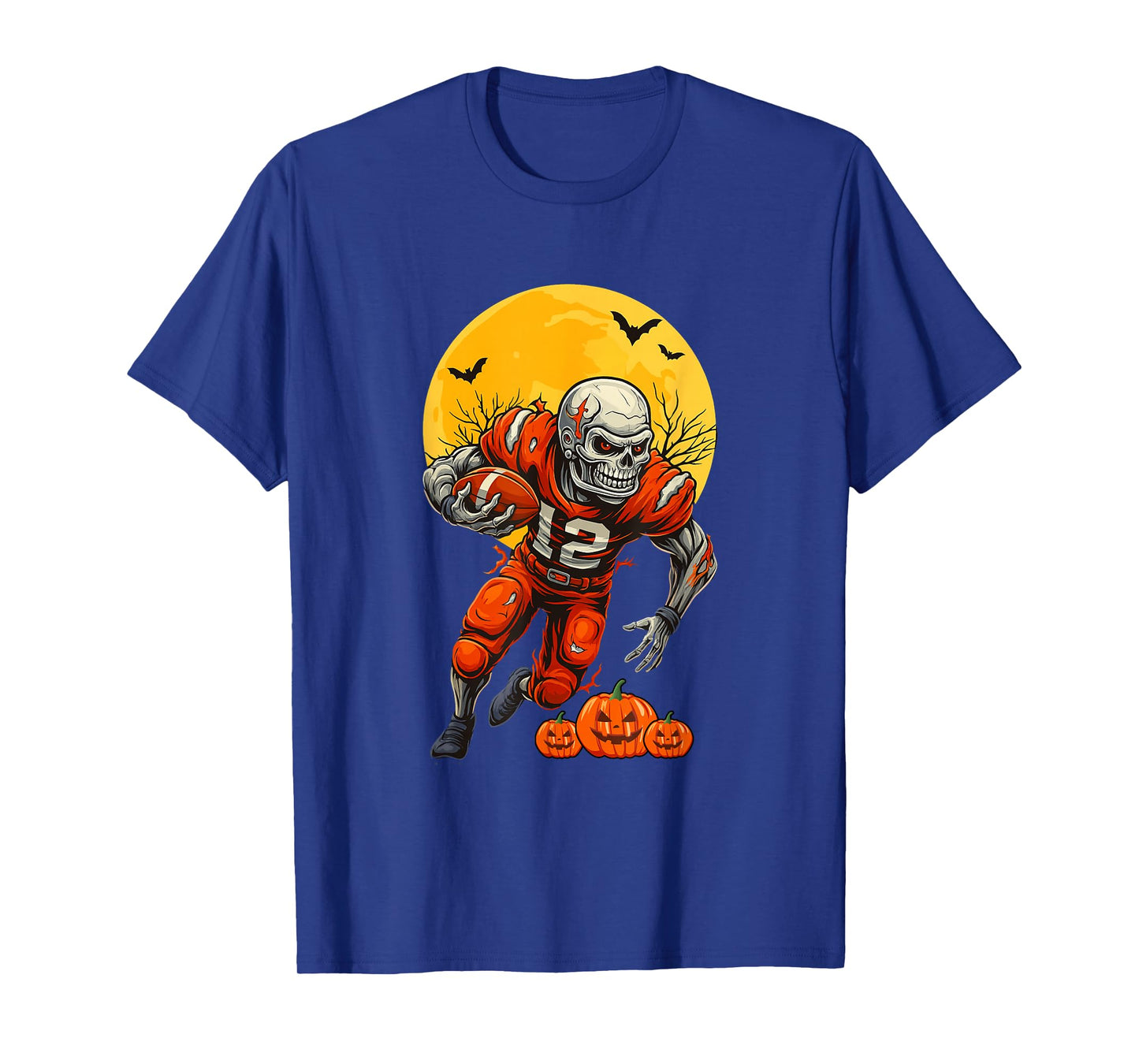 American Football Skeleton Halloween Men Boys Football Fan T-Shirt