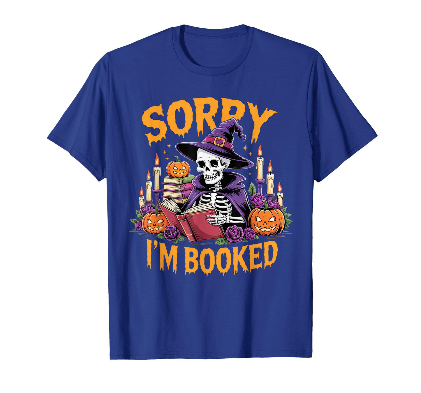 Skeleton Witch Library Reading Books Lover Halloween Vibes T-Shirt