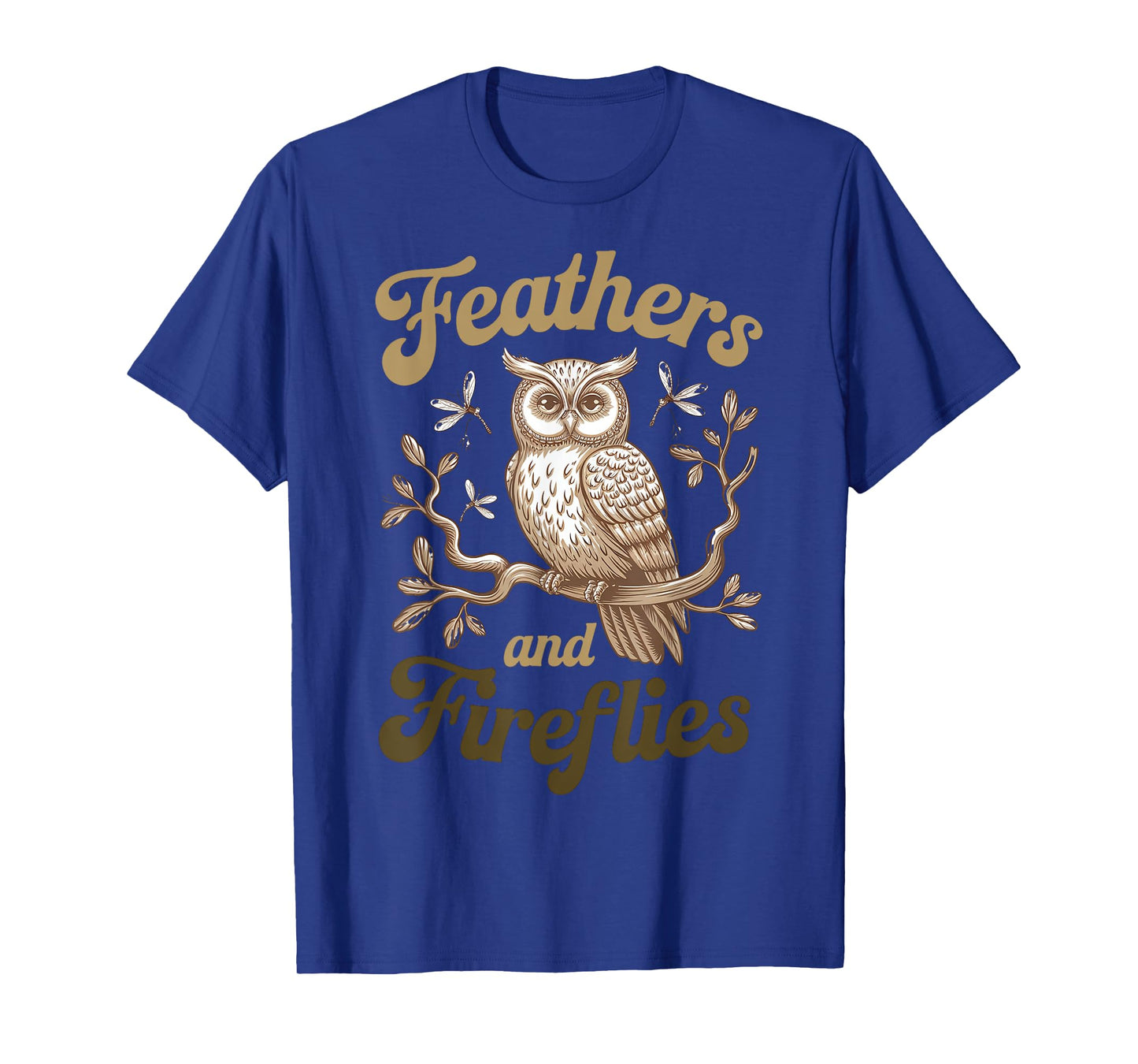 Owl and Fireflies Enchanting Nature Scene T-Shirt