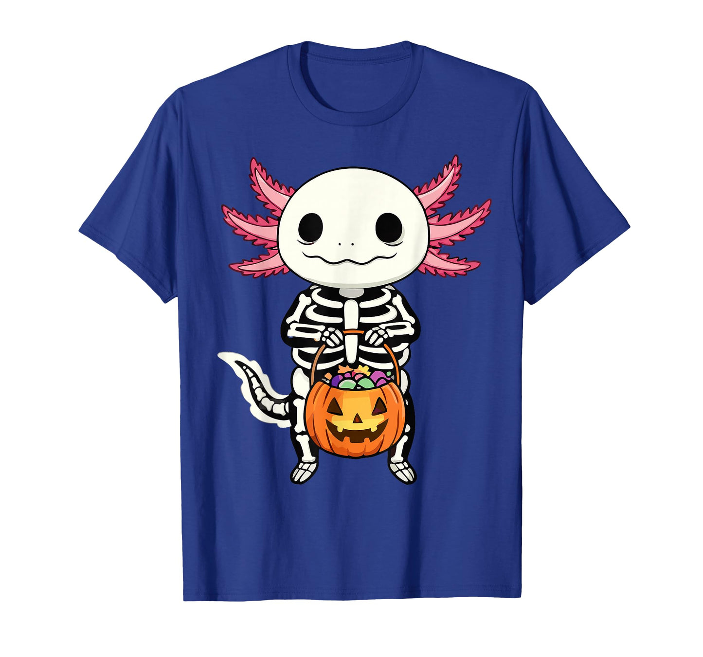 Axolotl Skeleton Halloween T-Shirt