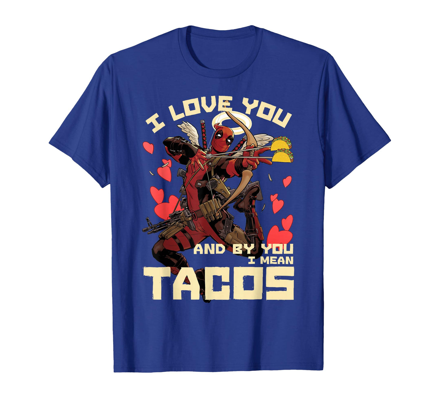 Marvel Deadpool Cupid Love For Tacos Graphic T-Shirt T-Shirt
