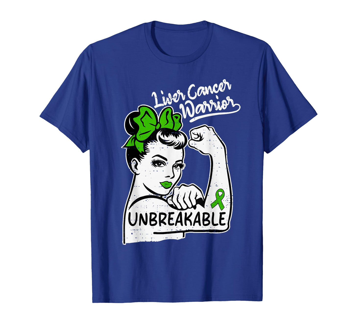 Womens Liver Cancer Warrior Awareness Ribbon Green Support T-Shirt