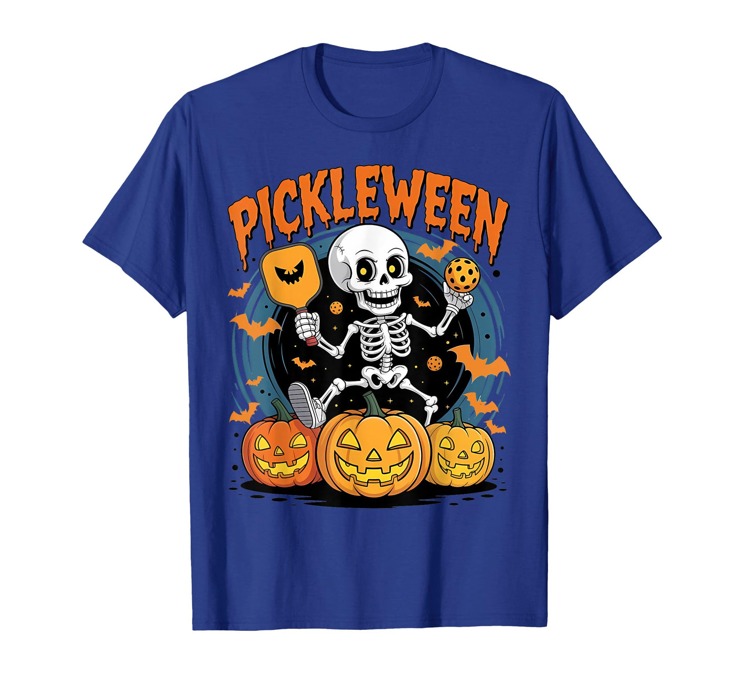 Pickleween Pickleball Halloween Costume Skeleton Men Women T-Shirt