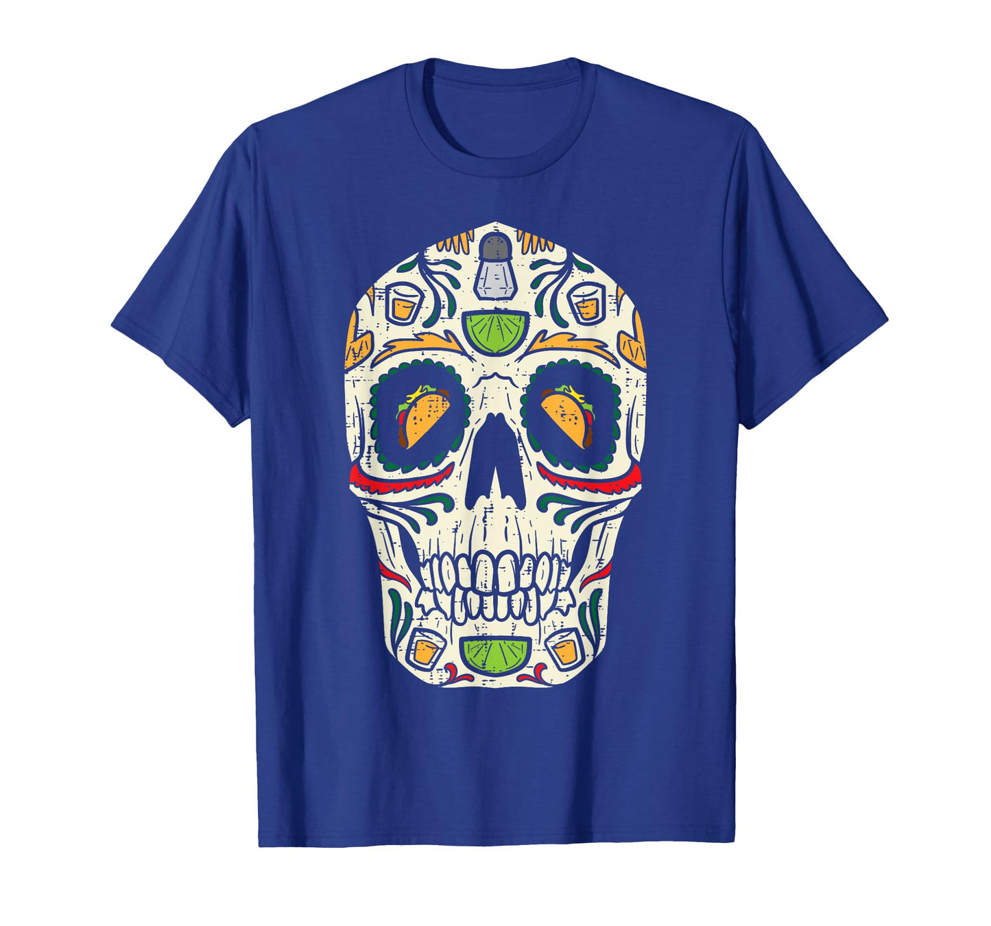 Sugar Skull Taco Tequila Pub Cinco De Mayo Calavera Mexican T-Shirt